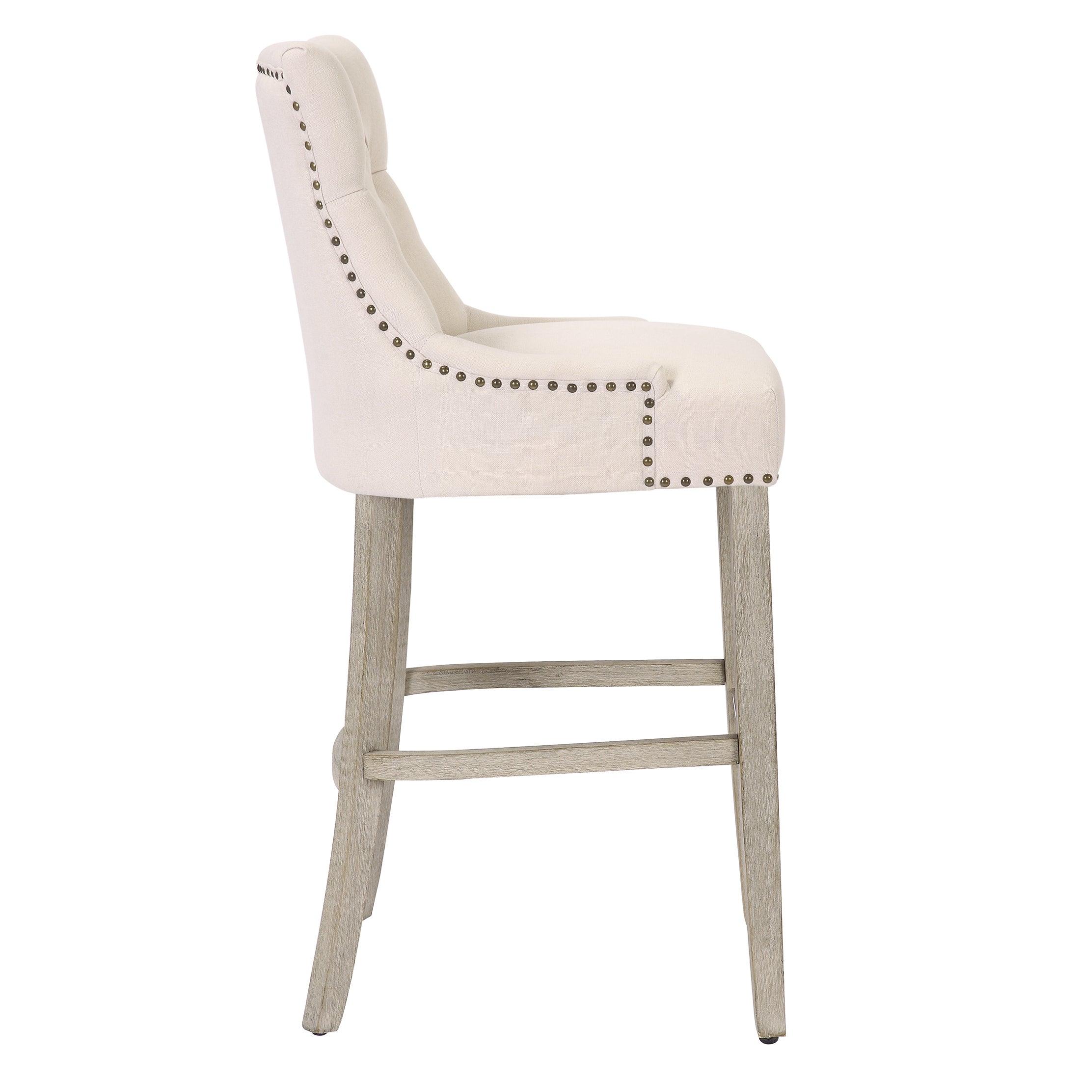 Bellmount 29" Upholstered Tufted Wingback Bar Stool - Costaelm