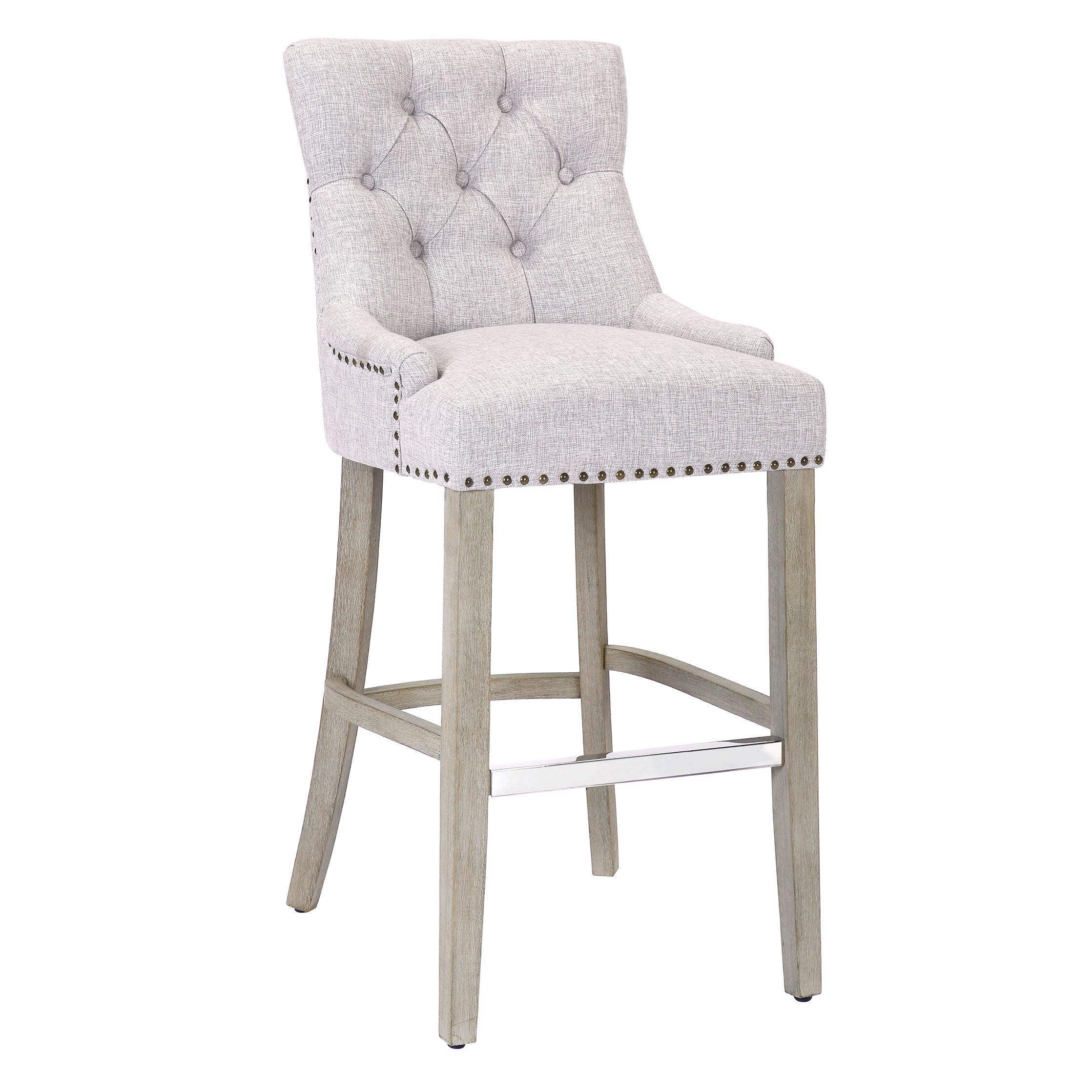 Bellmount 29" Upholstered Tufted Wingback Bar Stool - Costaelm