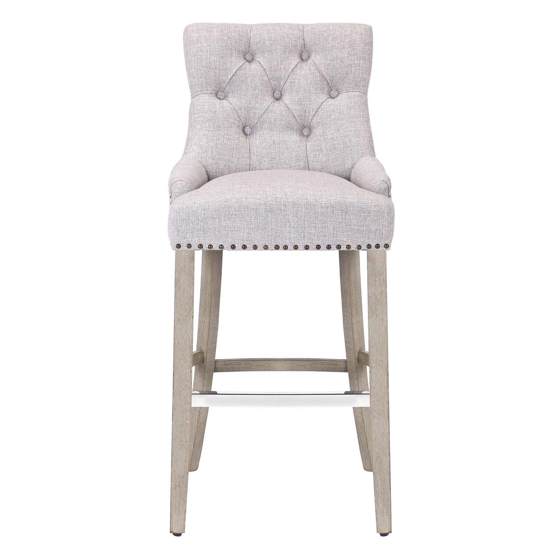 Bellmount 29" Upholstered Tufted Wingback Bar Stool - Costaelm