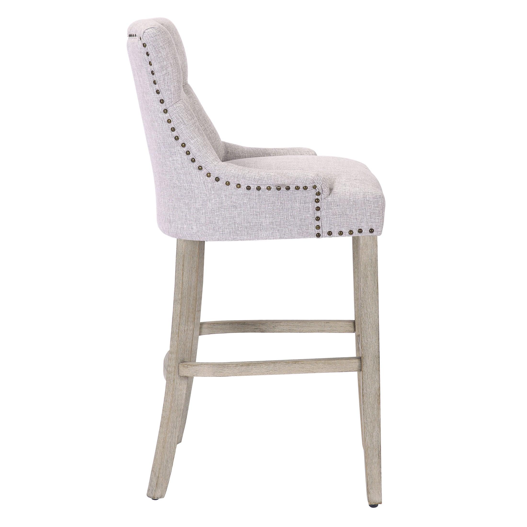 Bellmount 29" Upholstered Tufted Wingback Bar Stool - Costaelm