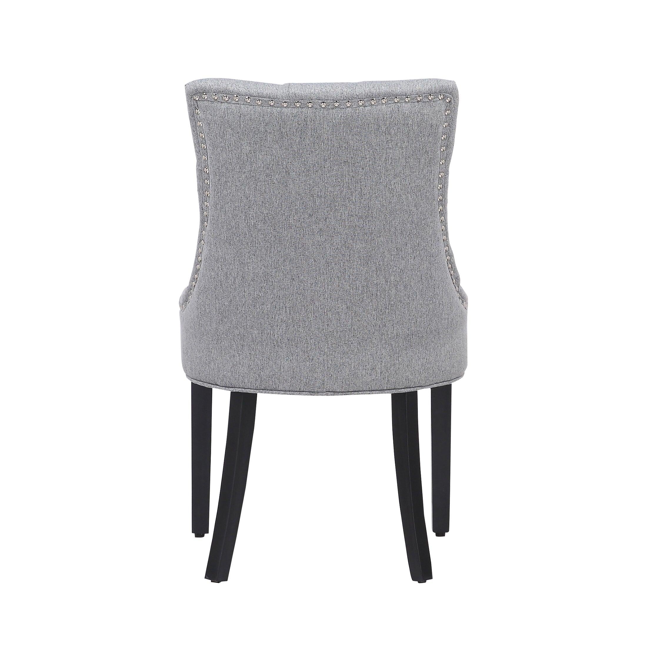 BELLMOUNT Upholstered Wingback Button Tufted Dining Chair, Gray