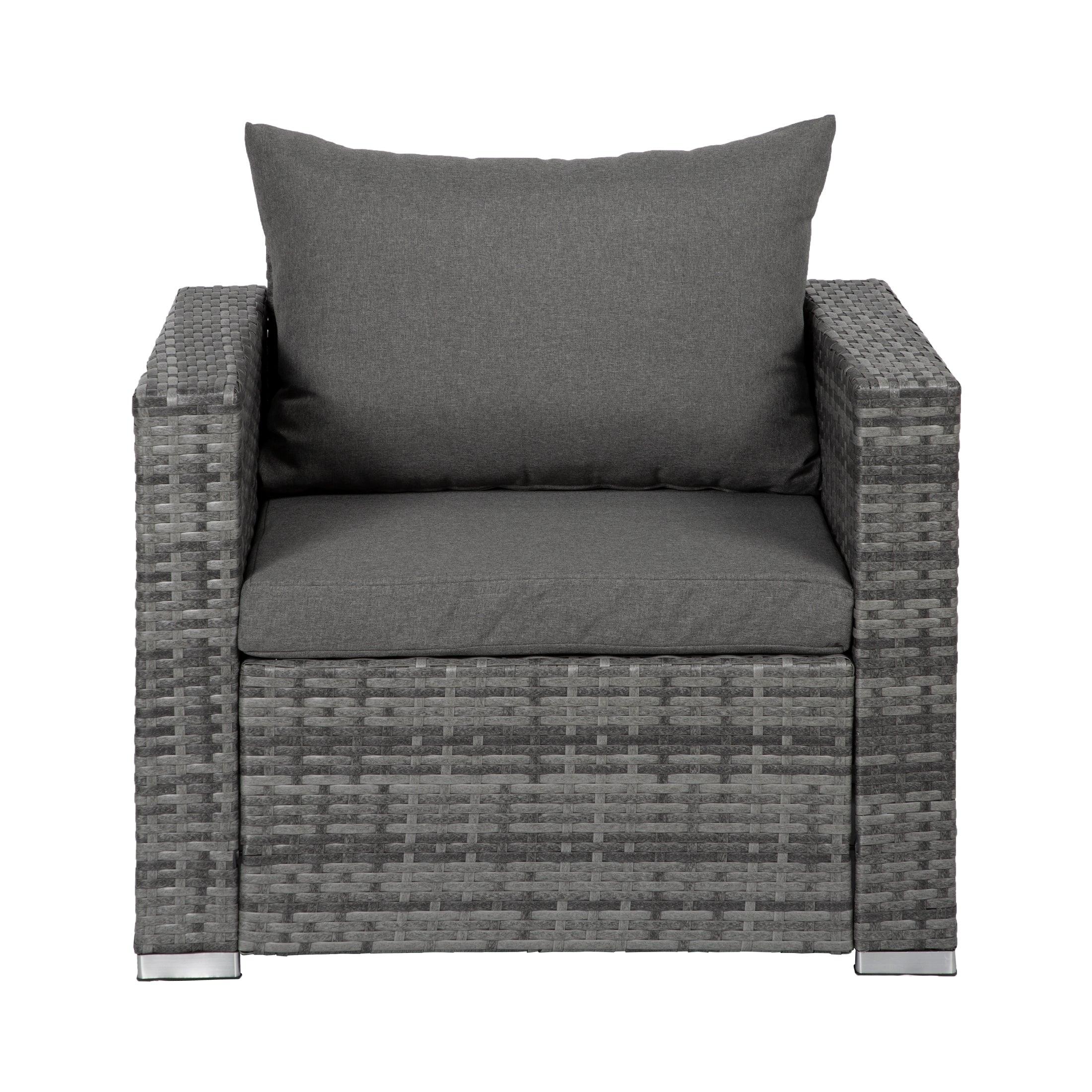 Boston 4-Piece Outdoor Modern Rattan Wicker Conversation Sofa Set - Costaelm