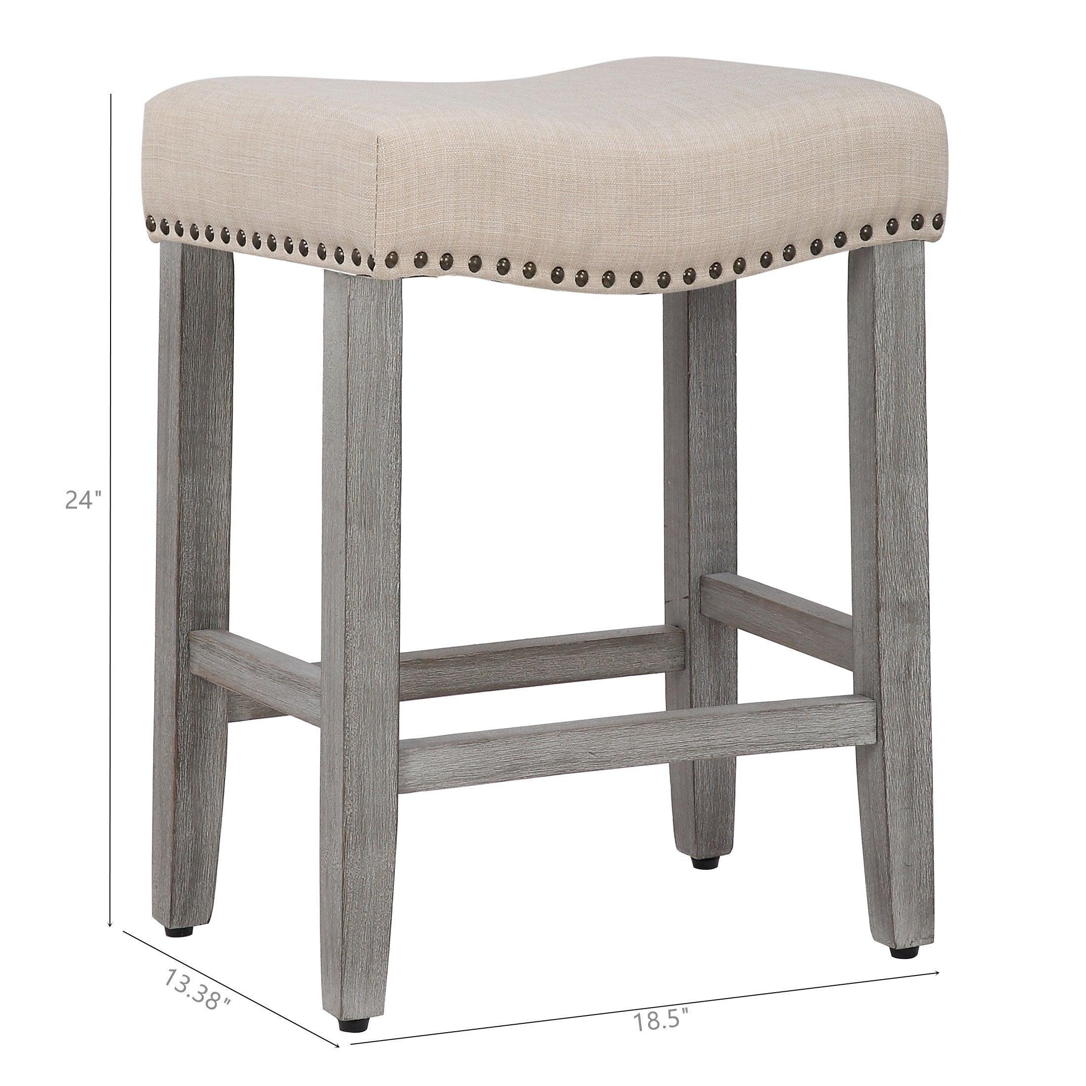 Bulmon 24" inch Upholstered Bar Stools (Set of 2) - Costaelm