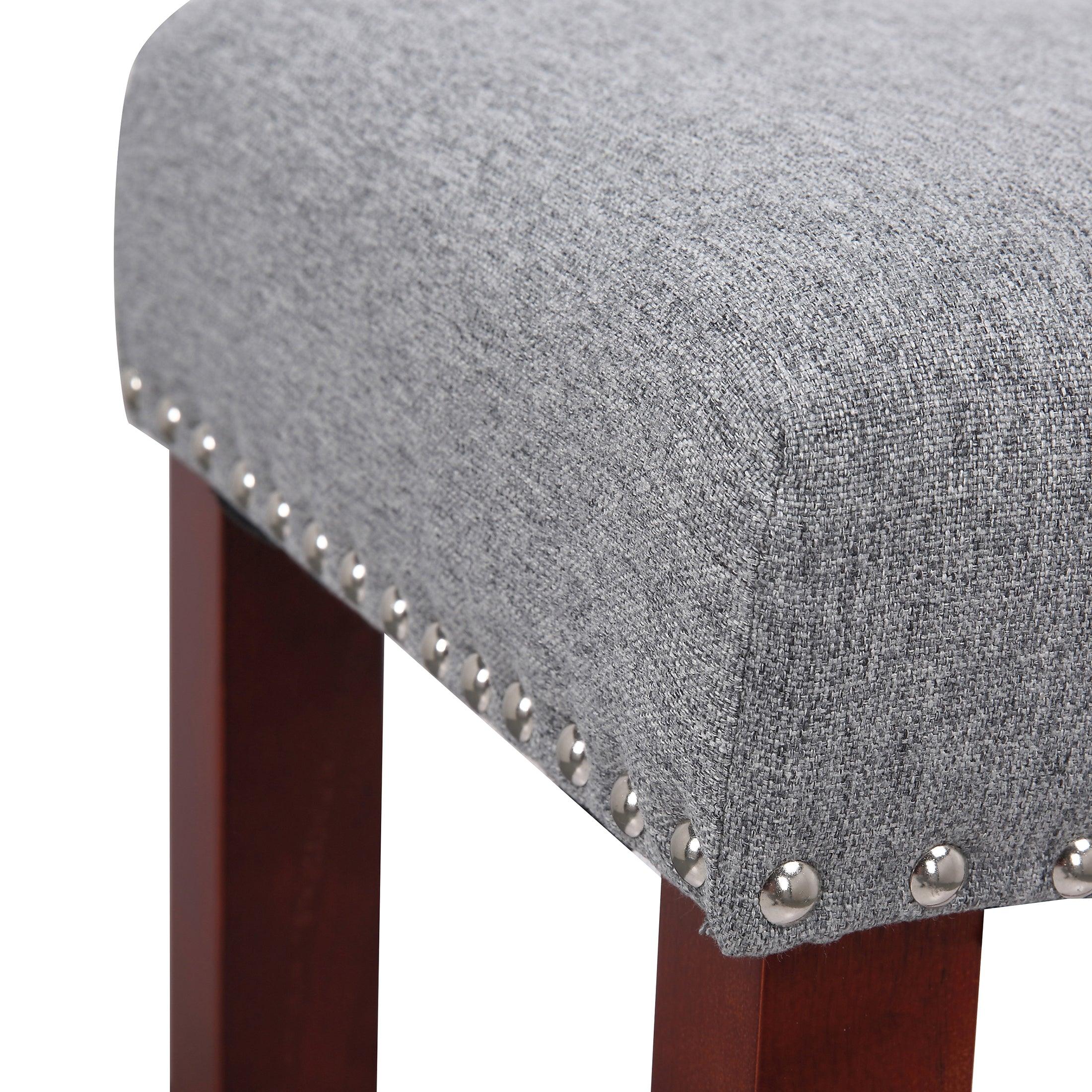 Bulmon 24" inch Upholstered Bar Stool with Nailhead Trim - Costaelm