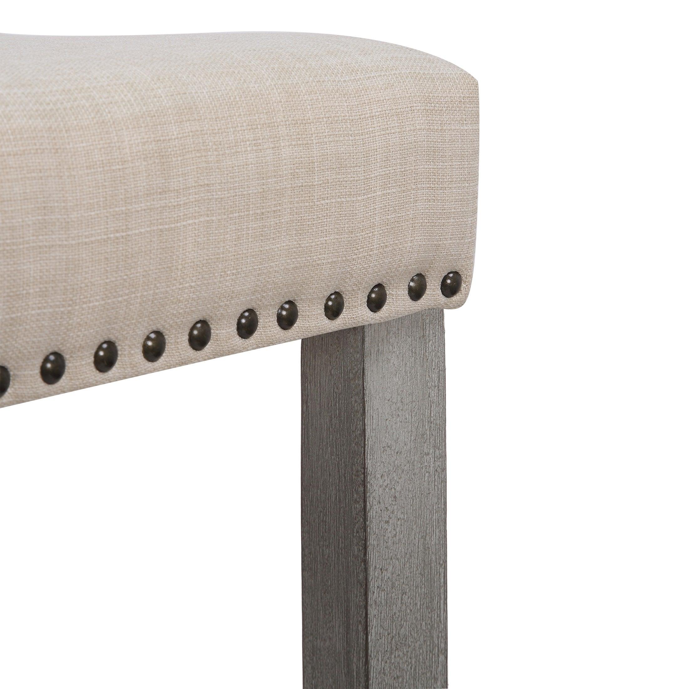 Bulmon 24" inch Upholstered Bar Stool with Nailhead Trim - Costaelm