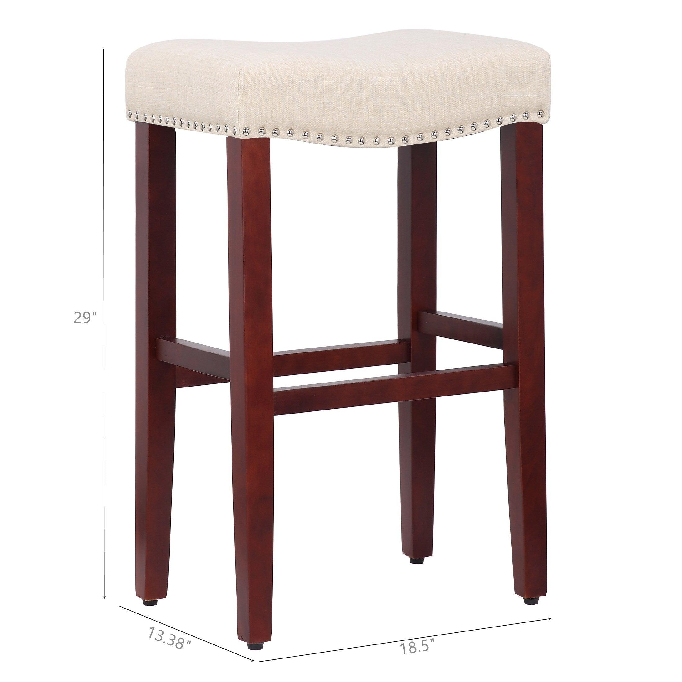 Bulmon 29" inch Upholstered Bar Stool with Nailhead Trim - Costaelm