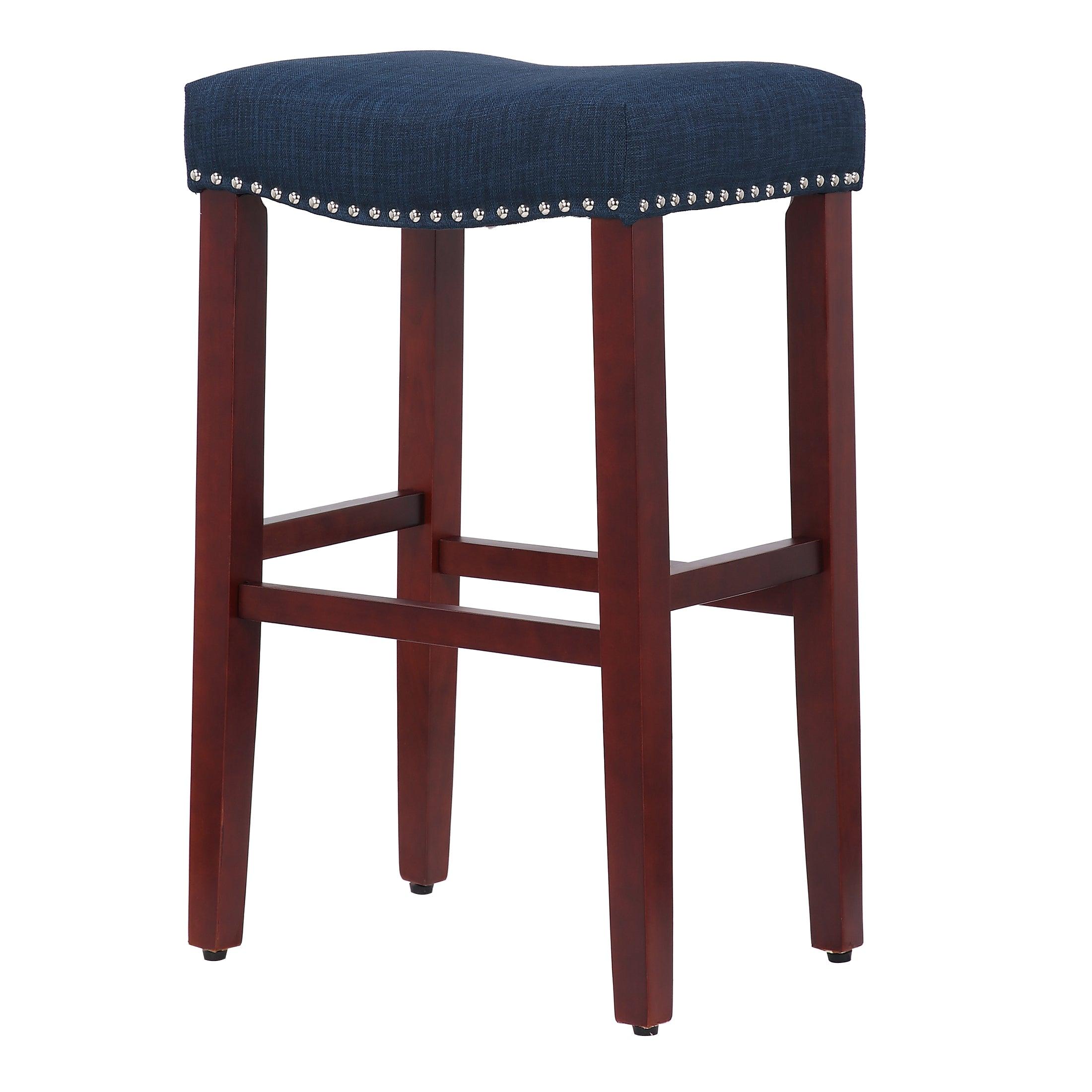 Bulmon 29" inch Upholstered Bar Stool with Nailhead Trim - Costaelm