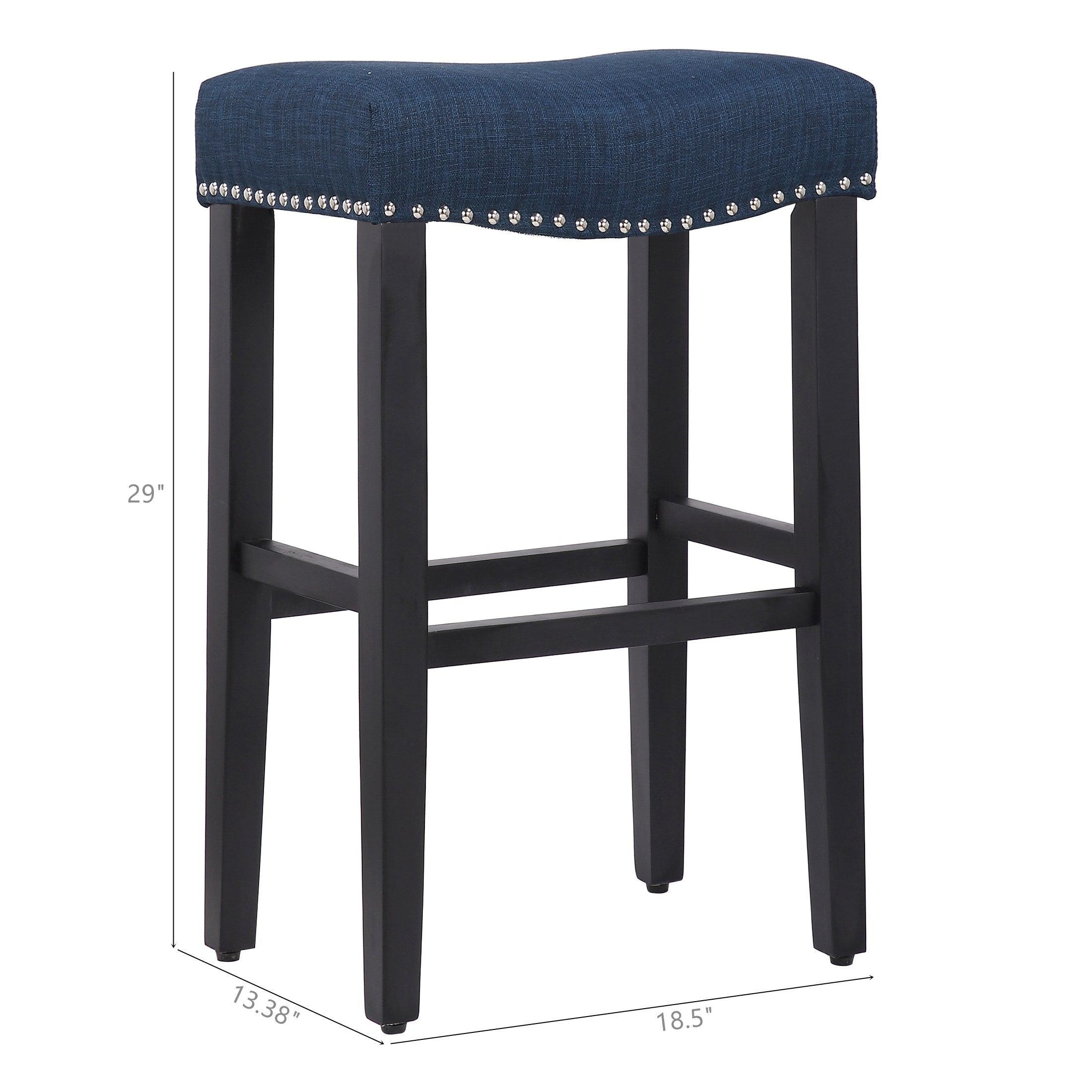 Bulmon 29" inch Upholstered Bar Stool with Nailhead Trim - Costaelm