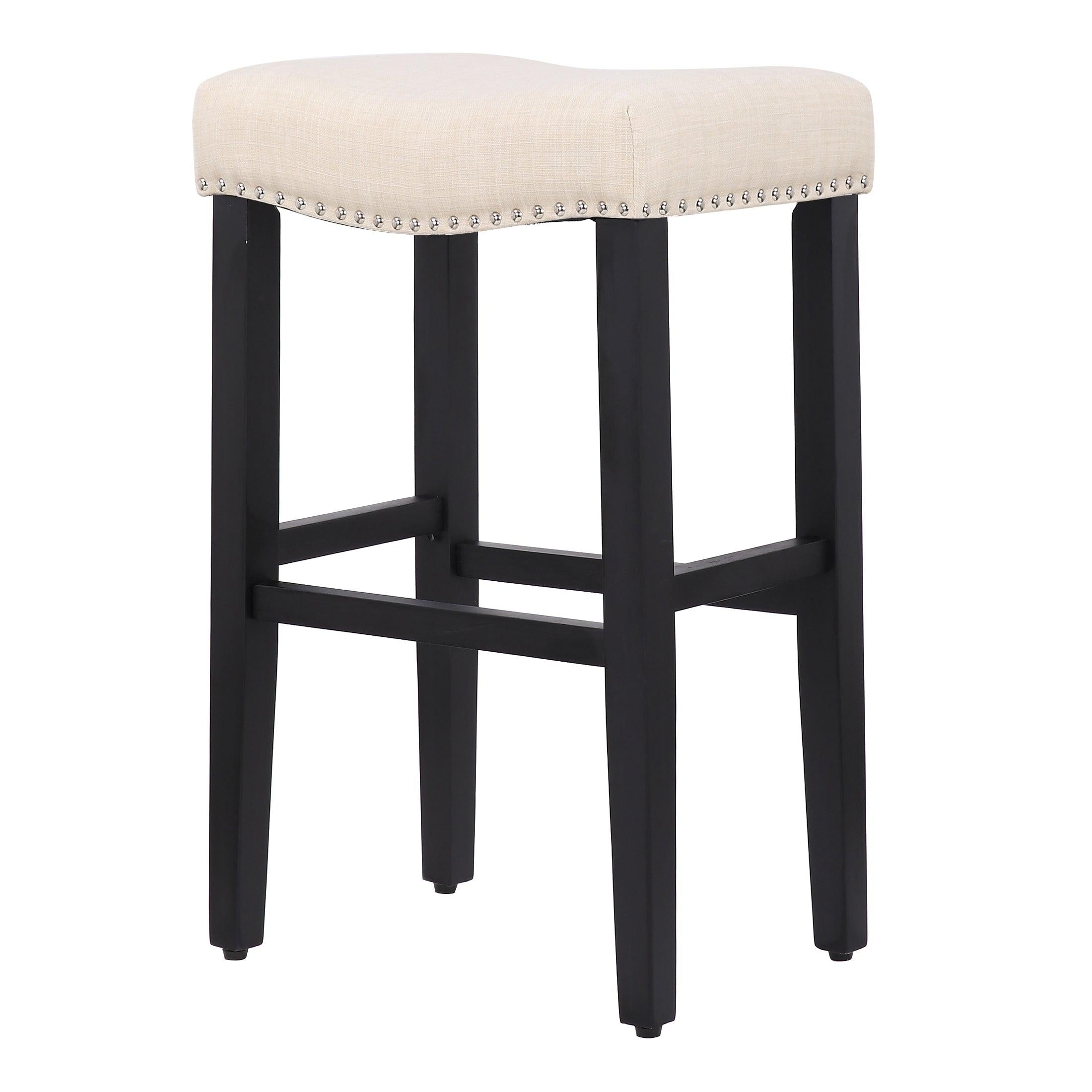 Bulmon 29" inch Upholstered Barstools with Nailhead Trim (Set of 2) - Costaelm