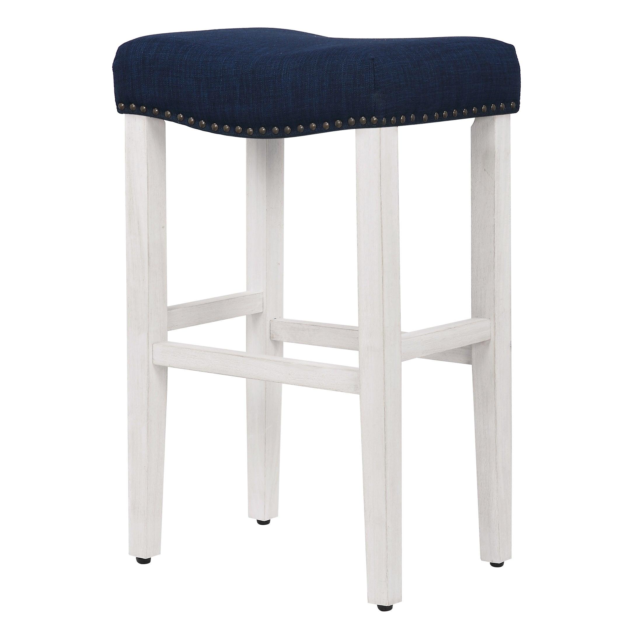 Bulmon 29" inch Upholstered Barstools with Nailhead Trim (Set of 2) - Costaelm