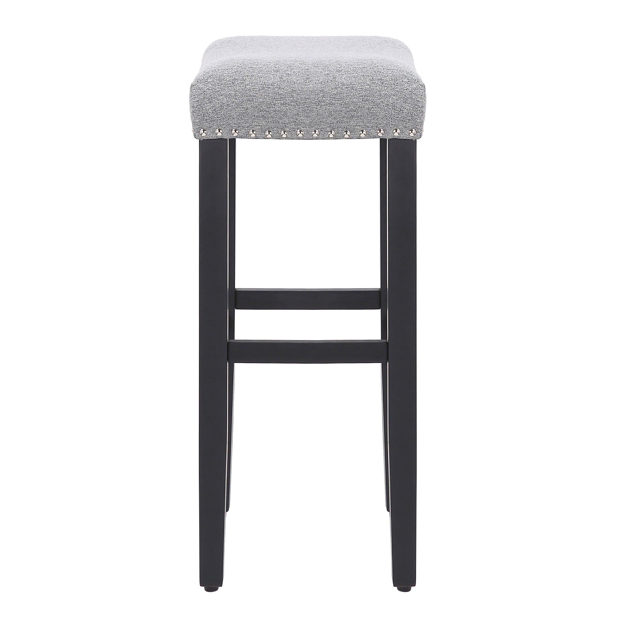 Bulmon 29" inch Upholstered Barstools with Nailhead Trim (Set of 2) - Costaelm