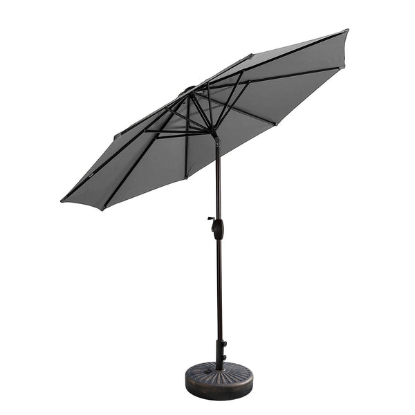 Cabana 9 Ft Patio Umbrella with Bronze Round Base Included - Costaelm