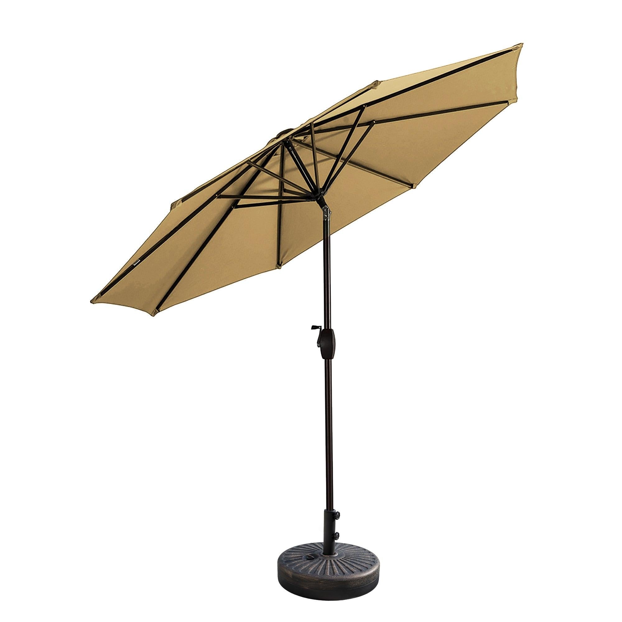 Cabana 9 Ft Patio Umbrella with Bronze Round Base Included - Costaelm