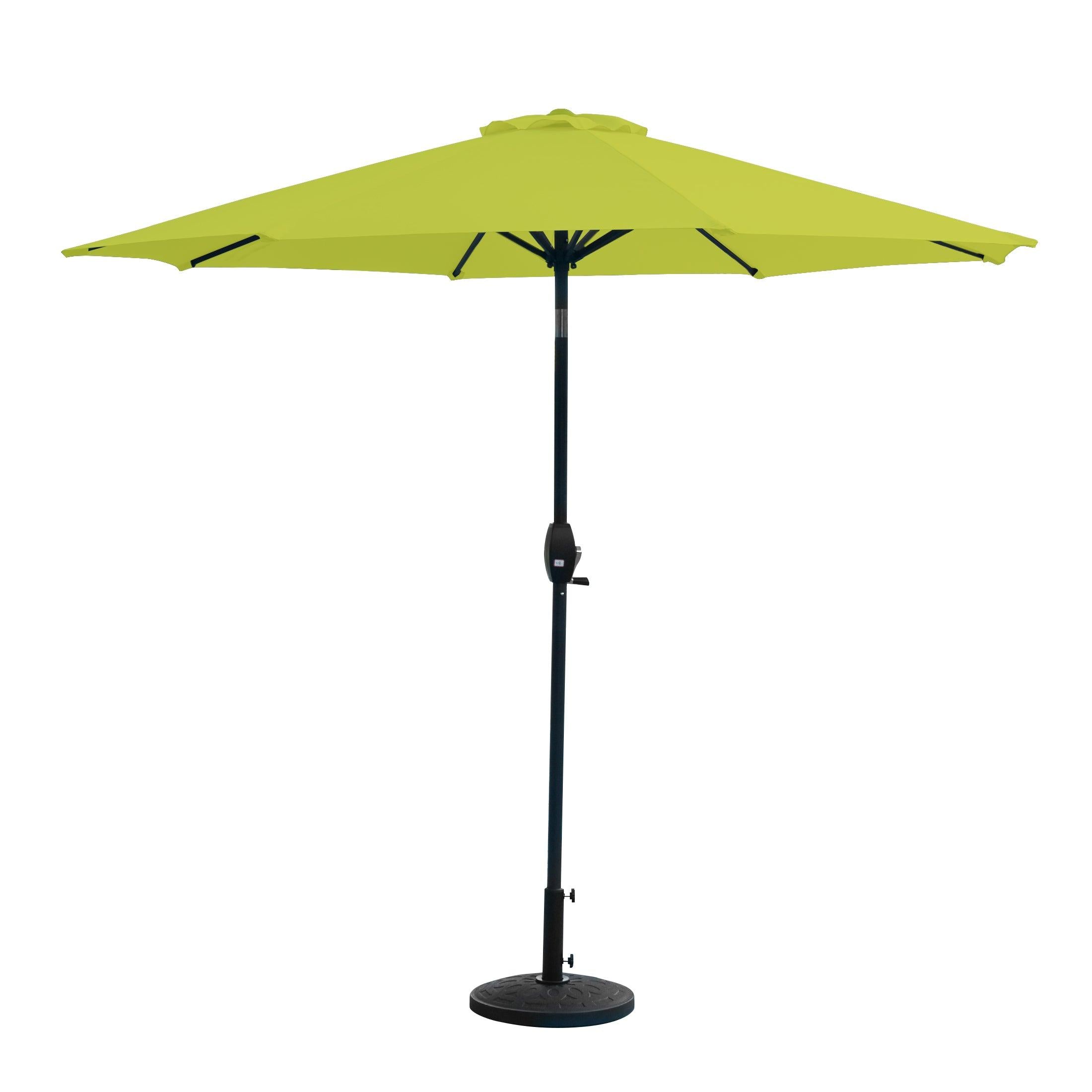 Cabana 9 Ft Patio Umbrella with Decorative Round Resin Base Included - Costaelm