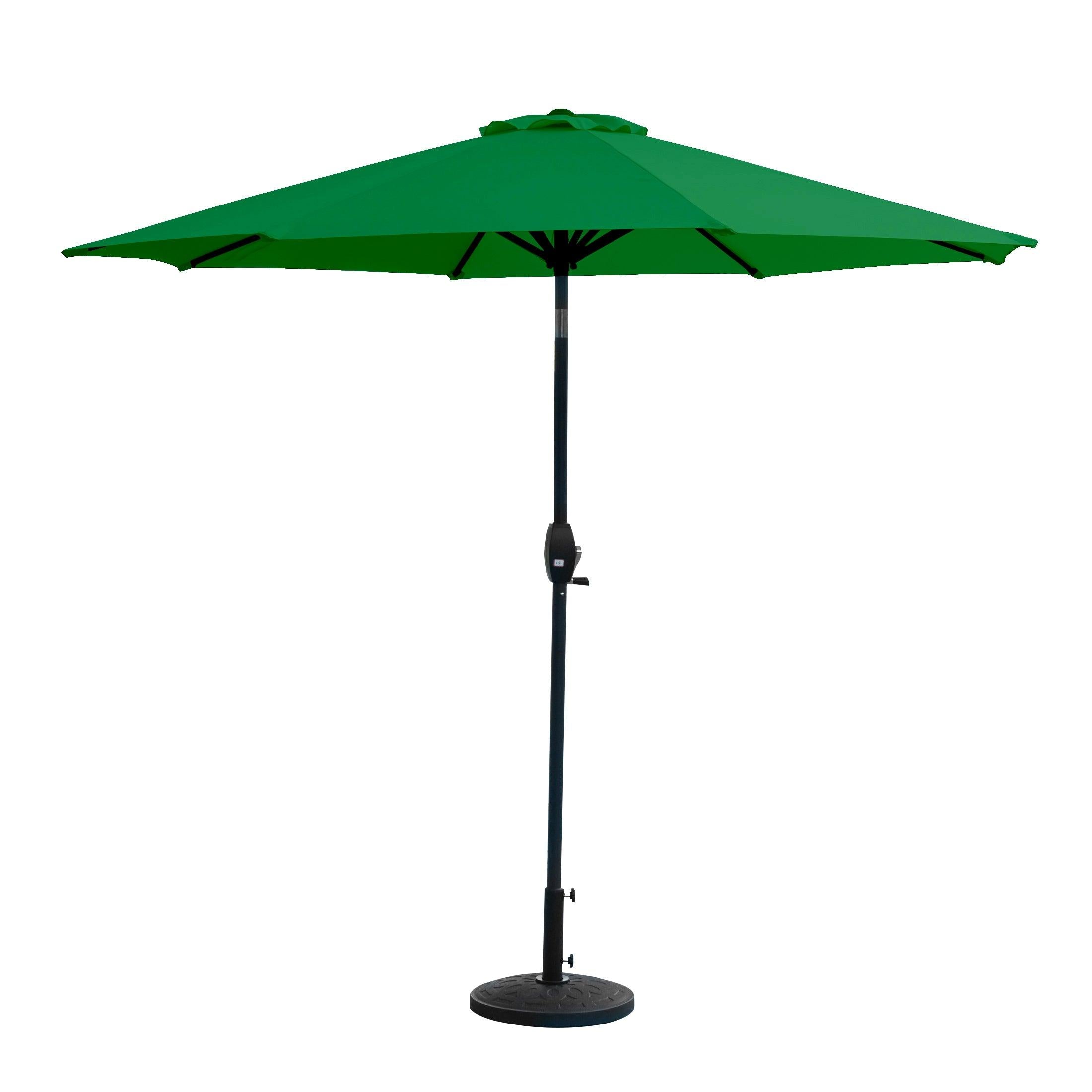 Cabana 9 Ft Patio Umbrella with Decorative Round Resin Base Included - Costaelm