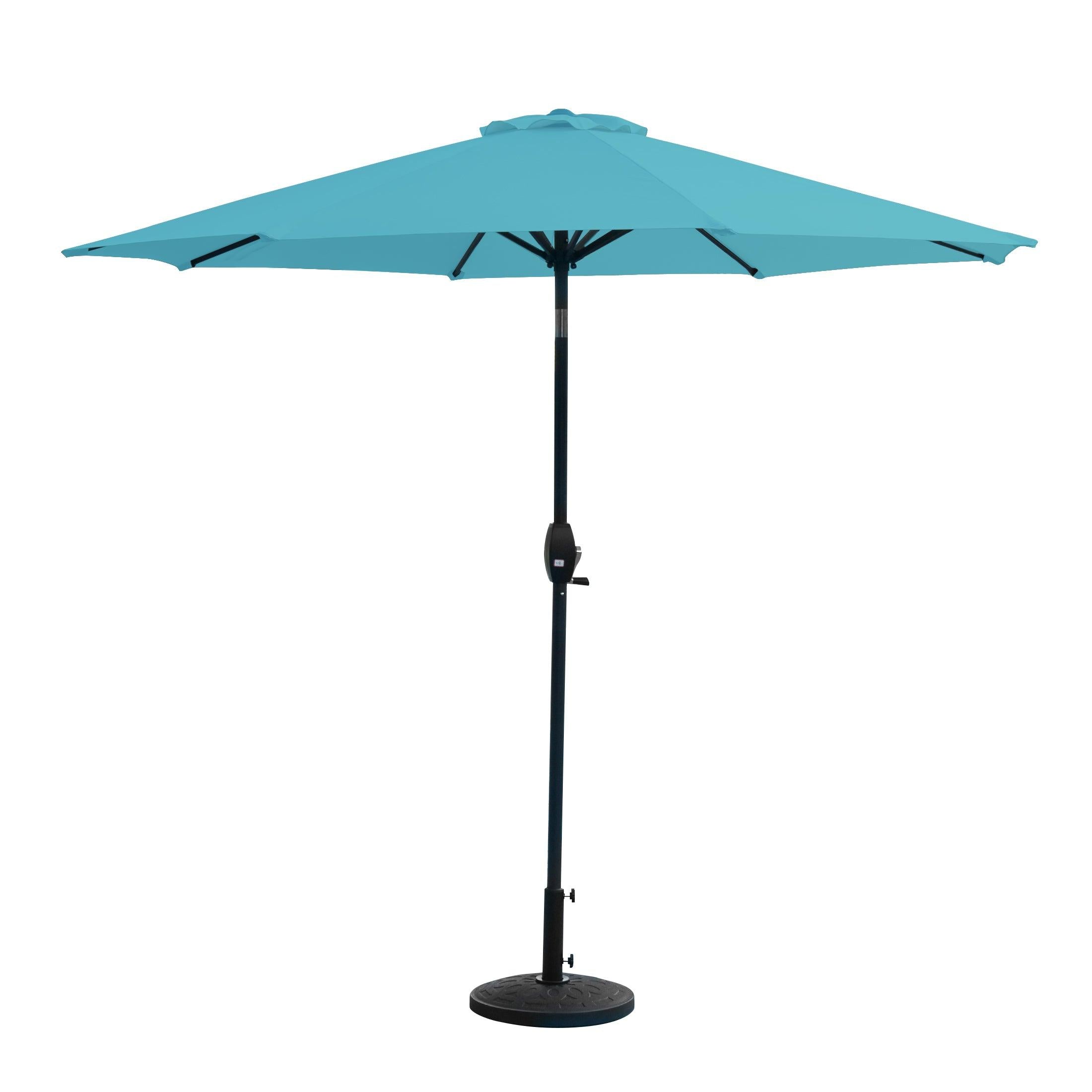 Cabana 9 Ft Patio Umbrella with Decorative Round Resin Base Included - Costaelm