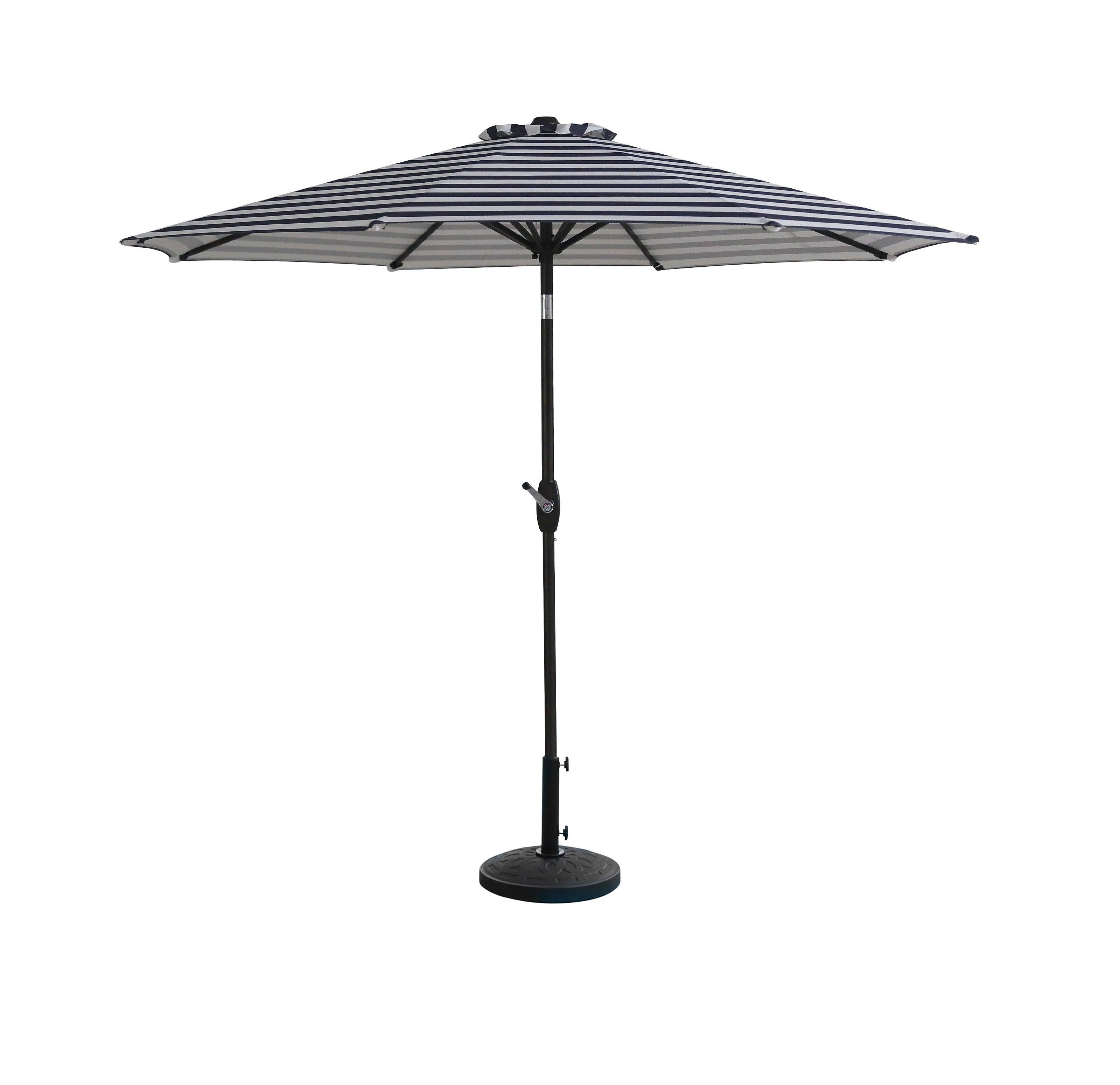 Cabana 9 Ft Patio Umbrella with Decorative Round Resin Base Included - Costaelm