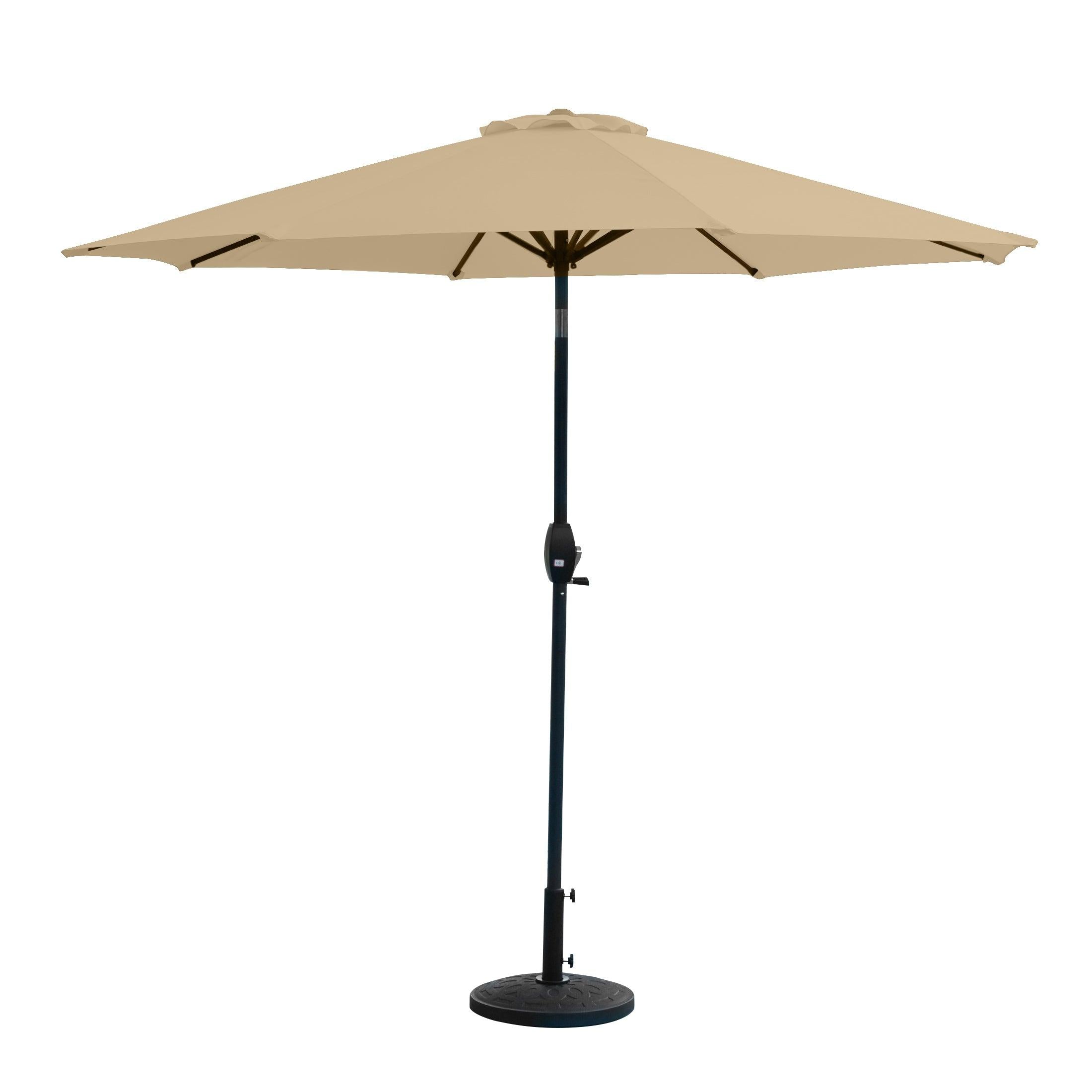 Cabana 9 Ft Patio Umbrella with Decorative Round Resin Base Included - Costaelm