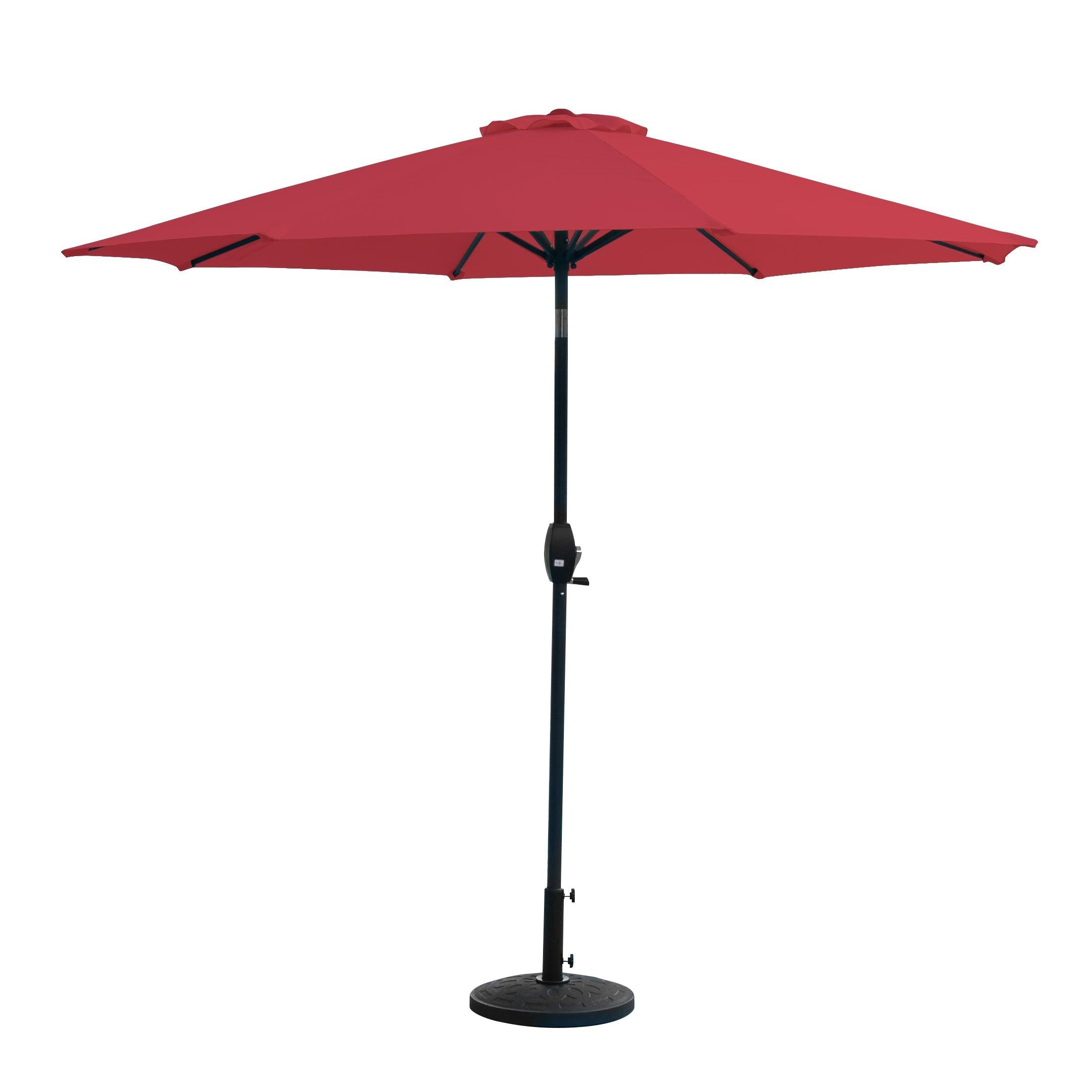 Cabana 9 Ft Patio Umbrella with Decorative Round Resin Base Included - Costaelm