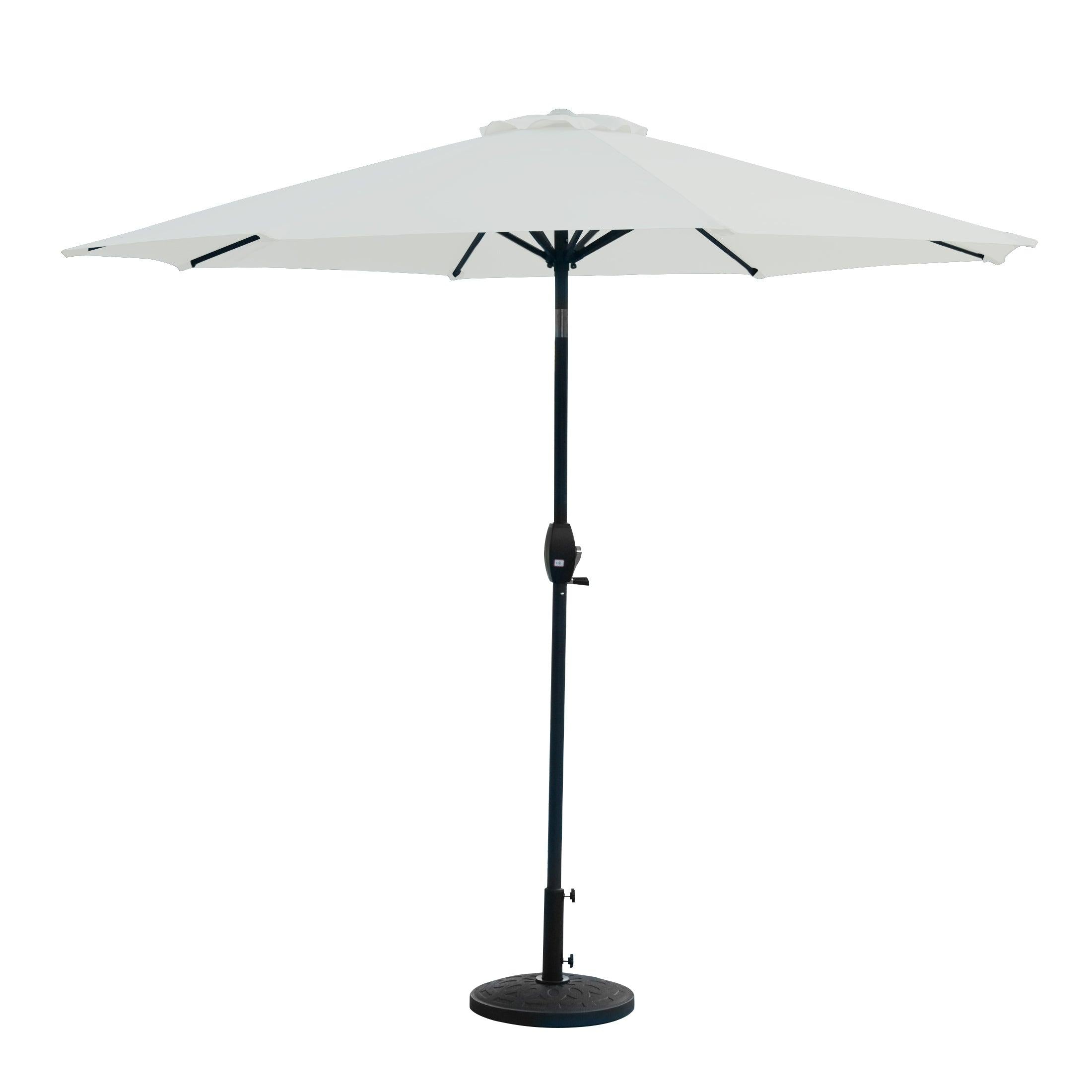 Cabana 9 Ft Patio Umbrella with Decorative Round Resin Base Included - Costaelm