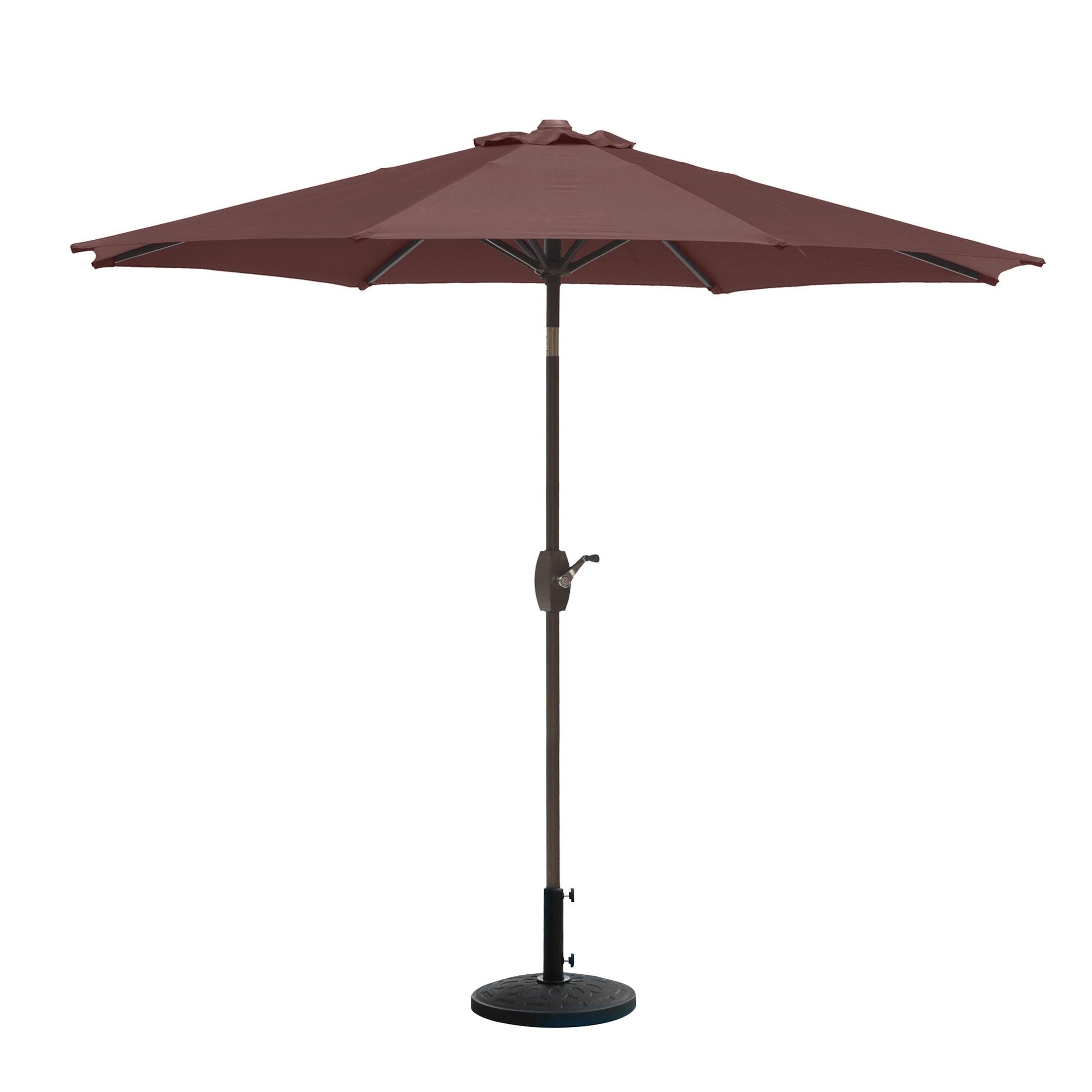 Cabana 9 Ft Patio Umbrella with Decorative Round Resin Base Included - Costaelm