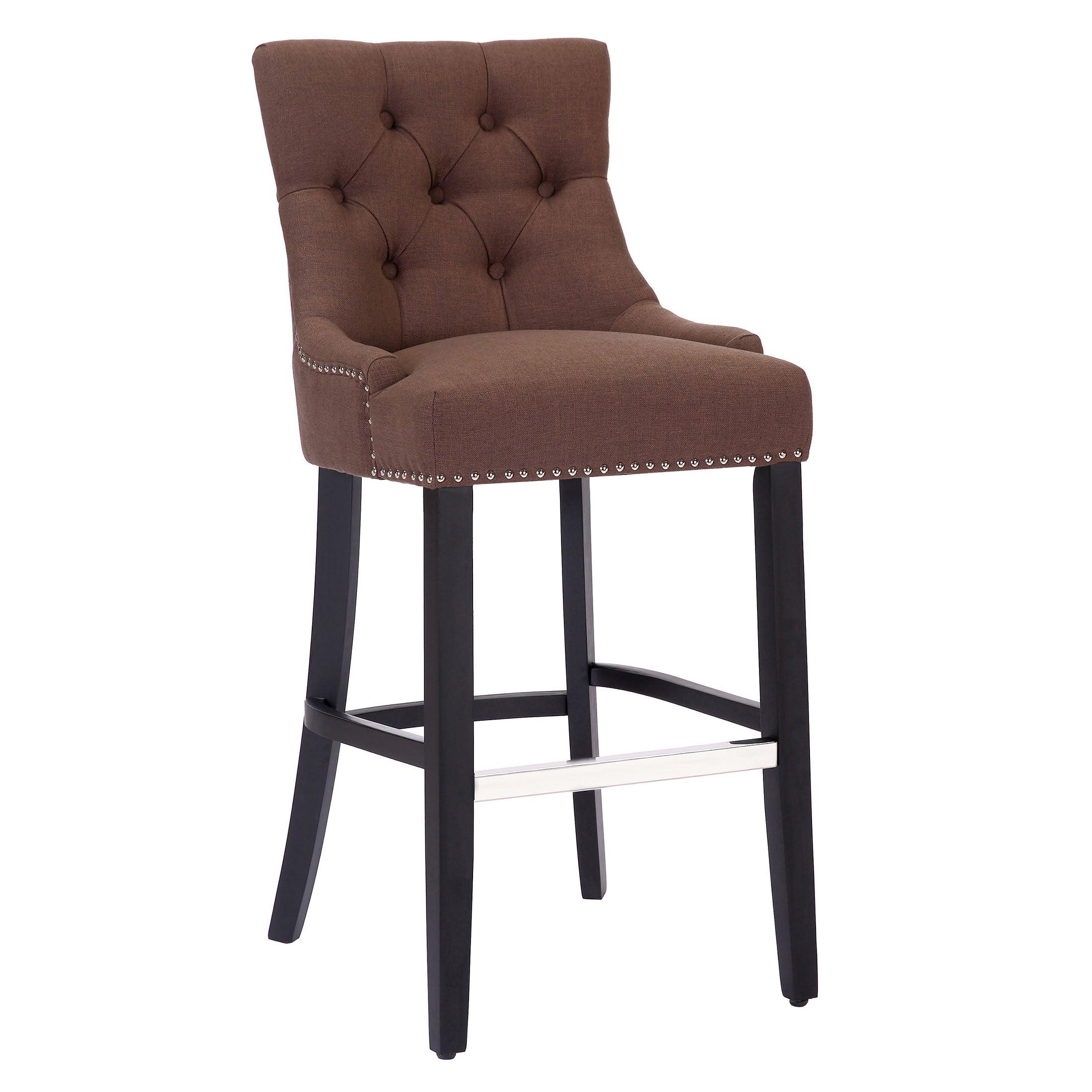 Bellmount 29" Upholstered Tufted Wingback Bar Stool - Costaelm