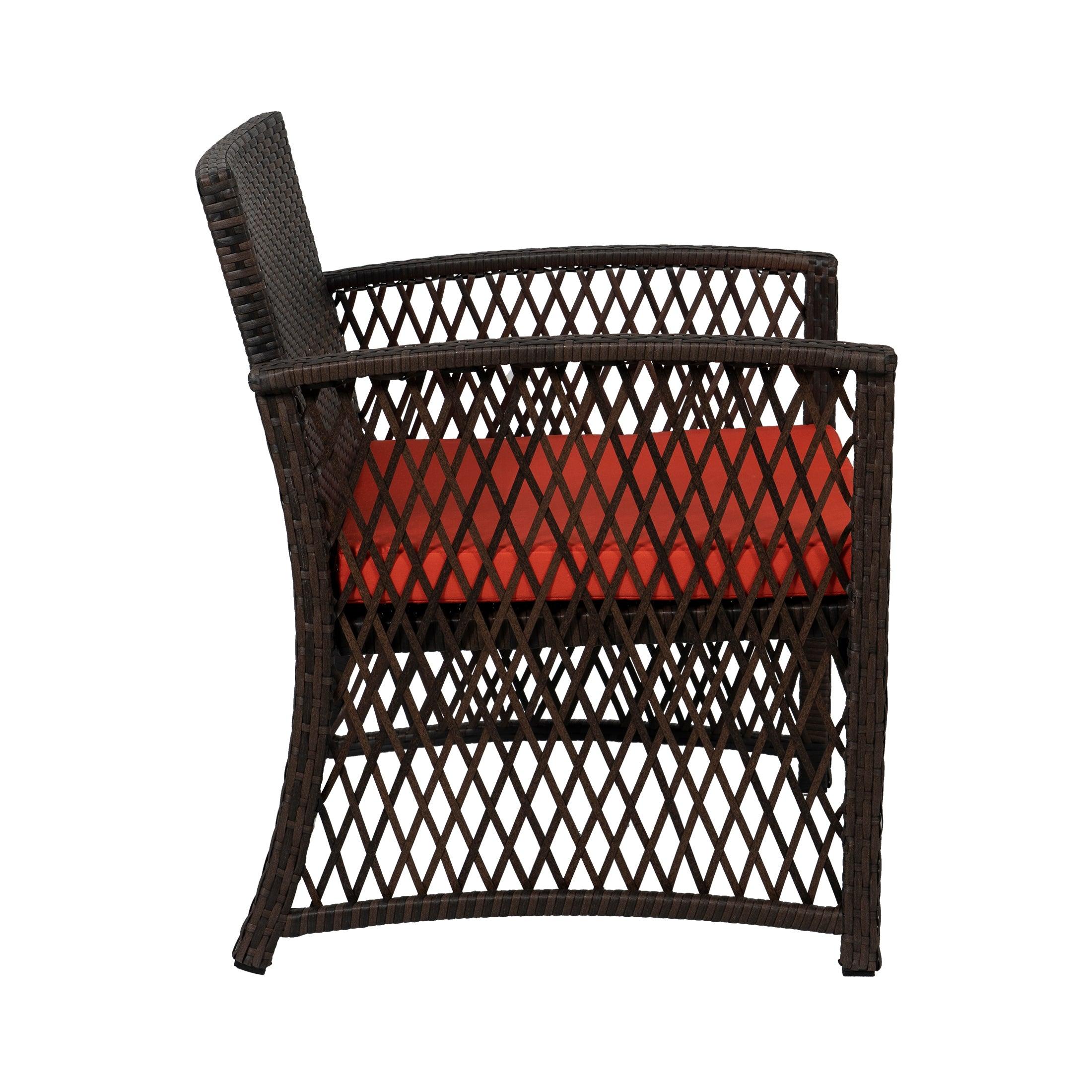 Bistro 3-Piece Patio Conversation Set Coffee PE Rattan Wicker - Costaelm