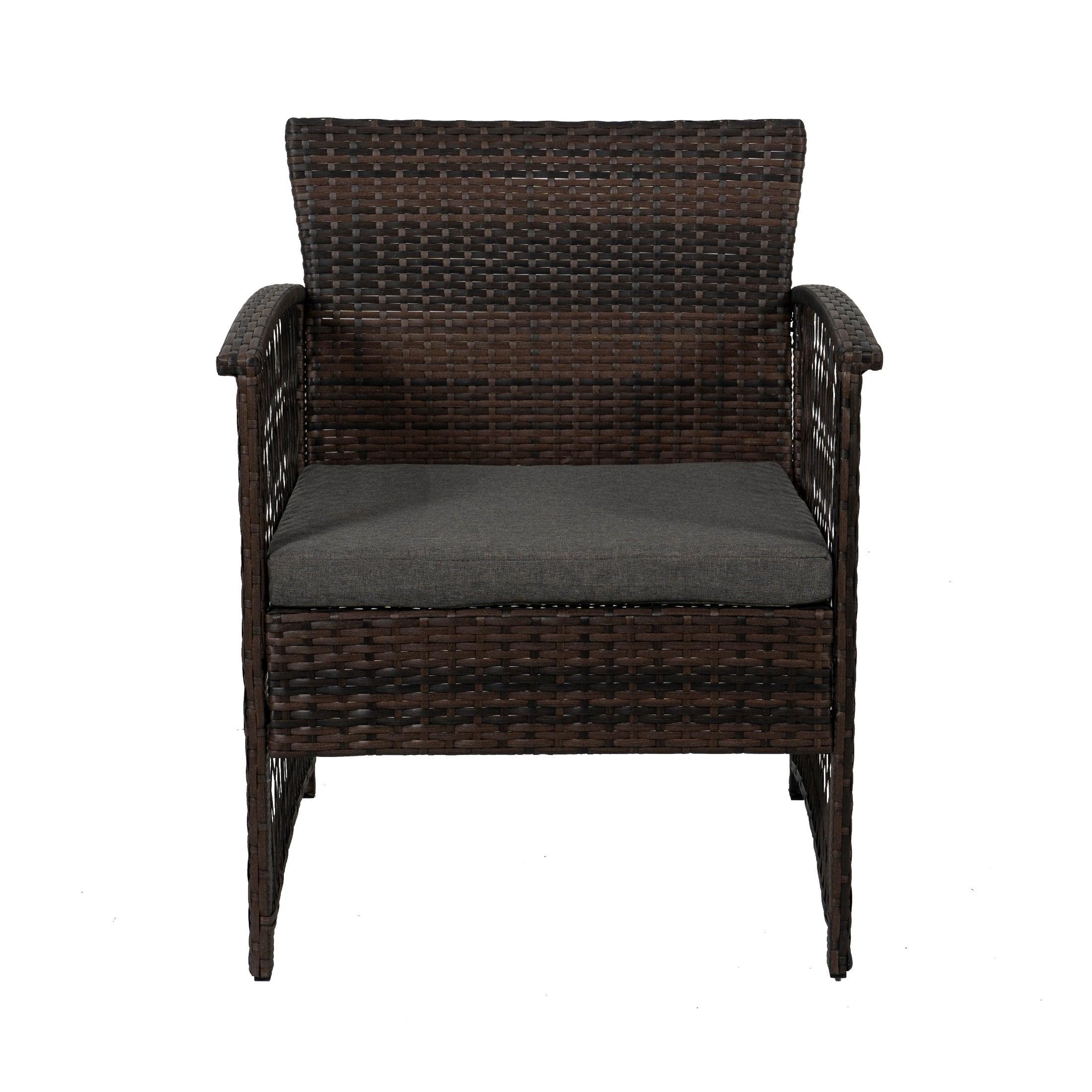 Bistro 3-Piece Patio Conversation Set Coffee PE Rattan Wicker - Costaelm