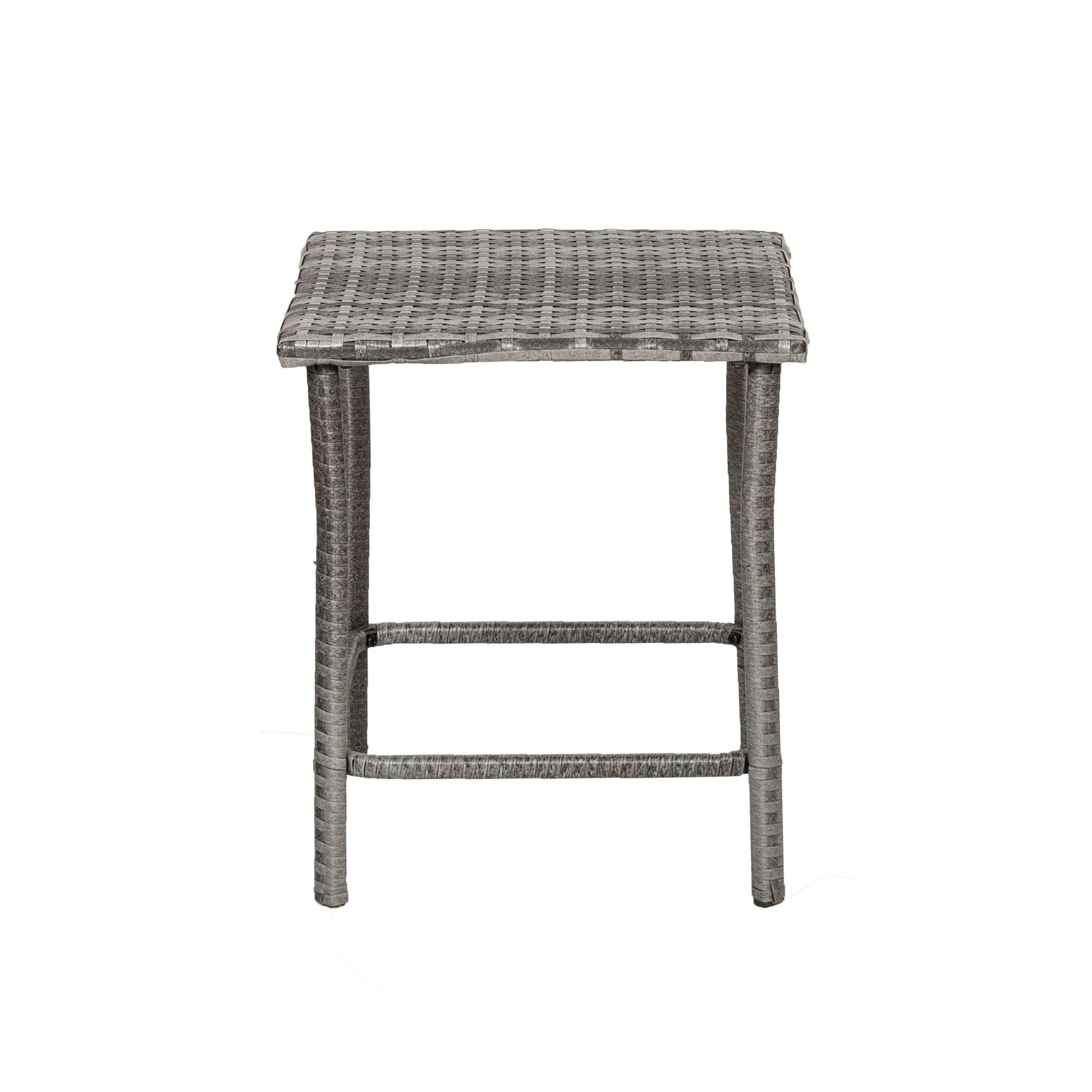 Bistro 3-Piece Patio Conversation Set Gray PE Rattan Wicker - Costaelm