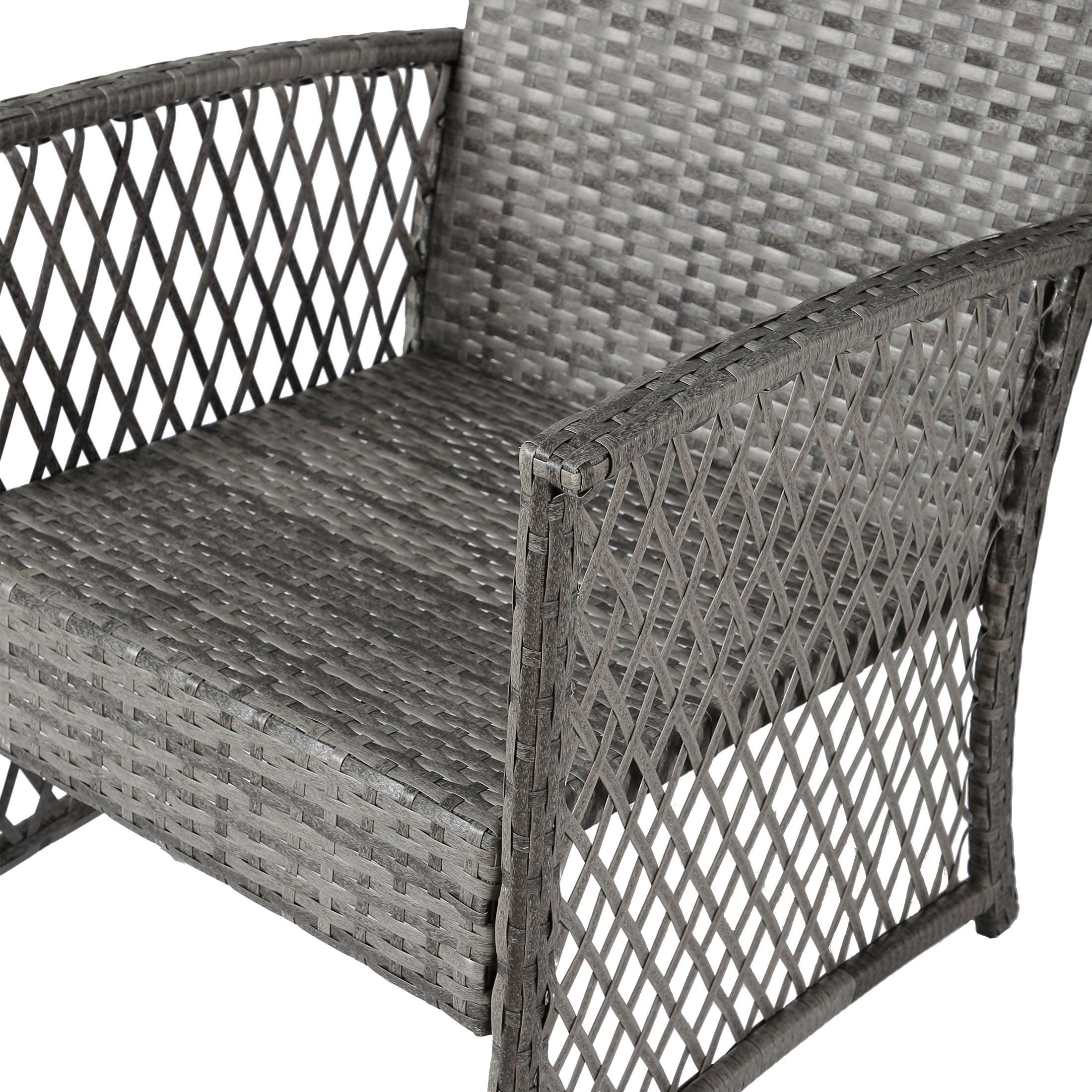 Bistro 3-Piece Patio Conversation Set Gray PE Rattan Wicker - Costaelm