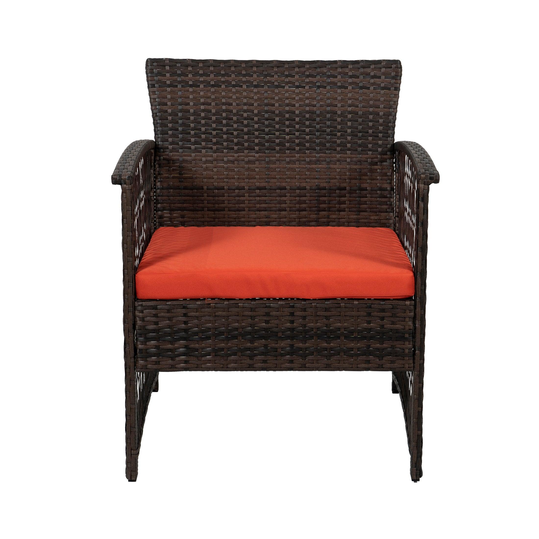 Costa 4-Piece Outdoor Patio Conversation Set Coffee PE Rattan Wicker - Costaelm