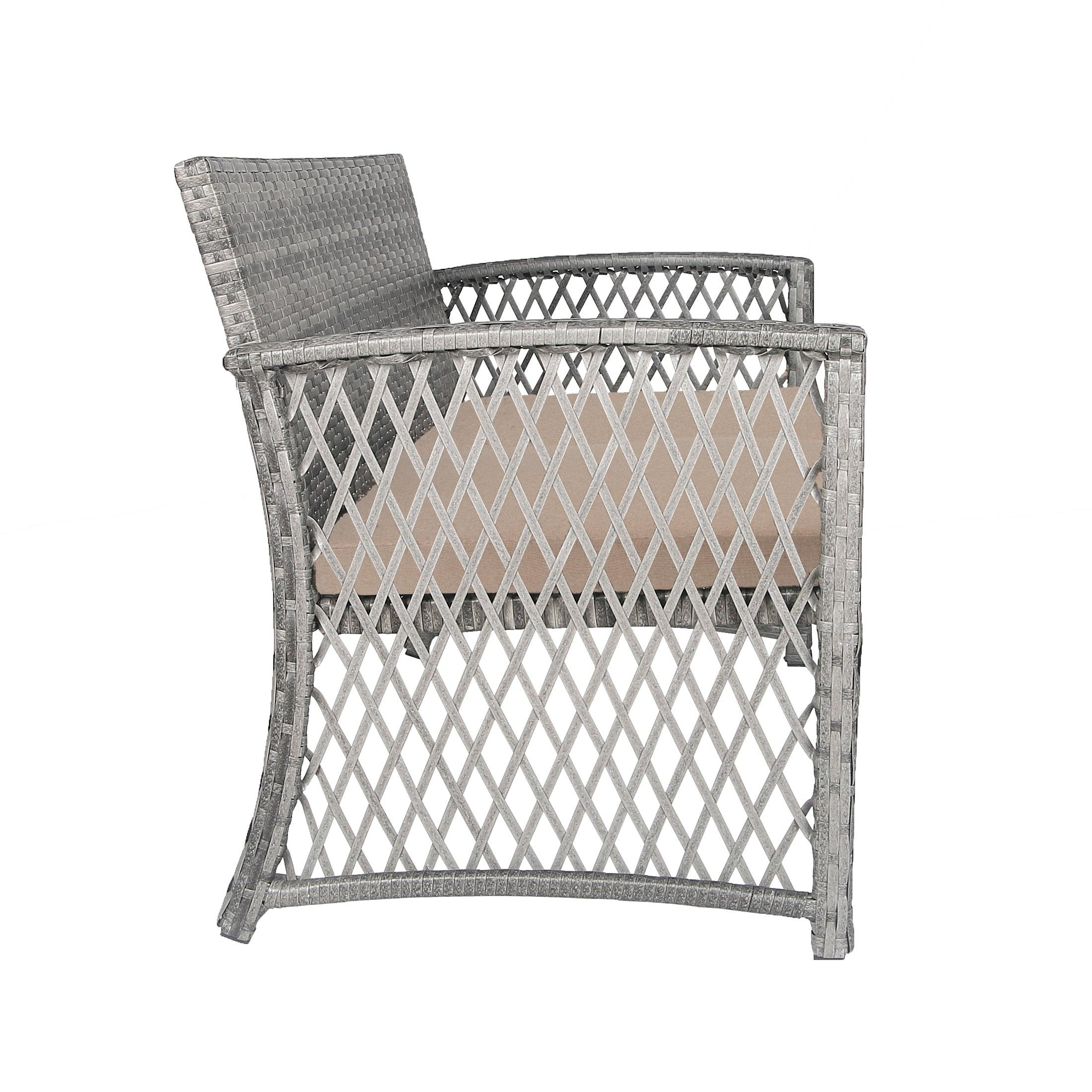 Costa 4-Piece Outdoor Patio Conversation Set Gray PE Rattan Wicker - Costaelm