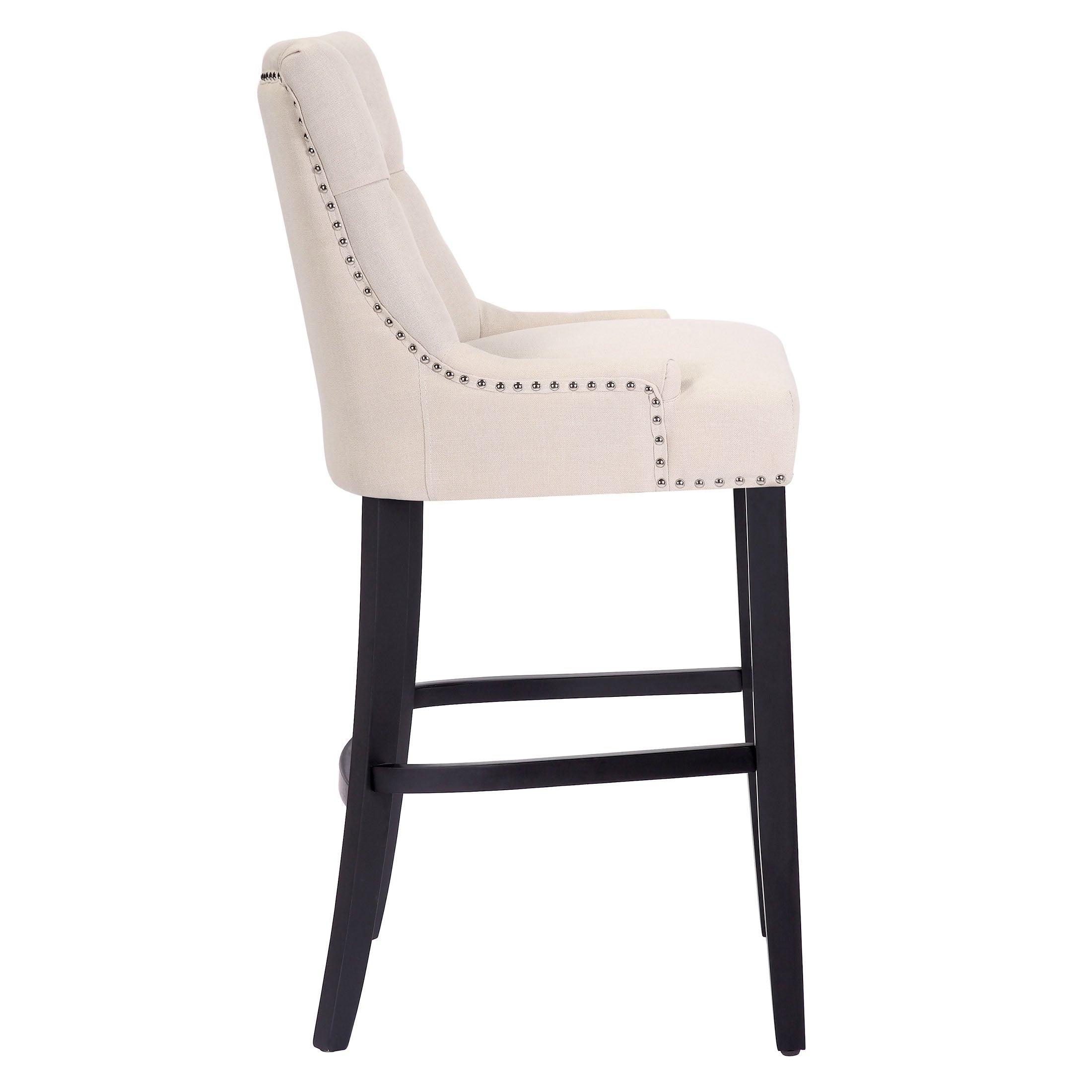 Bellmount 29" Upholstered Tufted Wingback Bar Stool - Costaelm