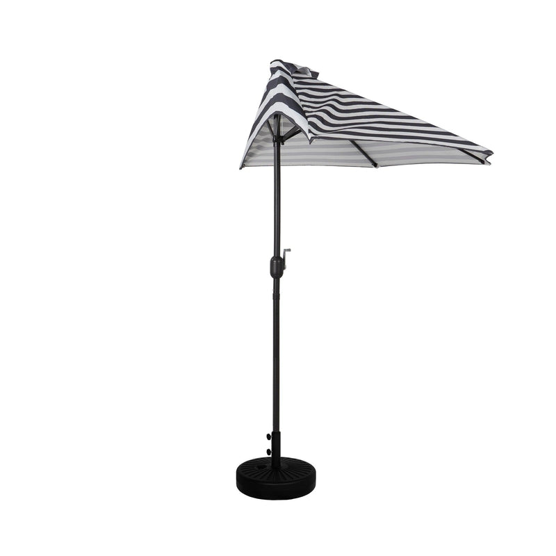 Easton 9 Ft Half Patio Umbrella with Black Round Plastic Base Included - Costaelm