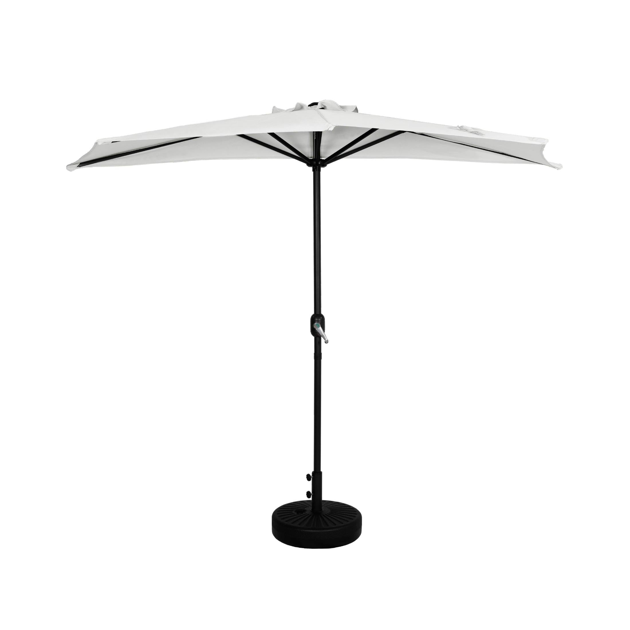 Easton 9 Ft Half Patio Umbrella with Black Round Plastic Base Included - Costaelm