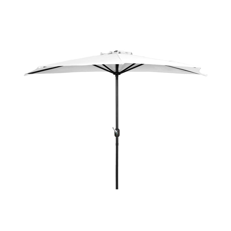 Easton 9 Ft Half Patio Umbrella with Black Round Plastic Base Included - Costaelm