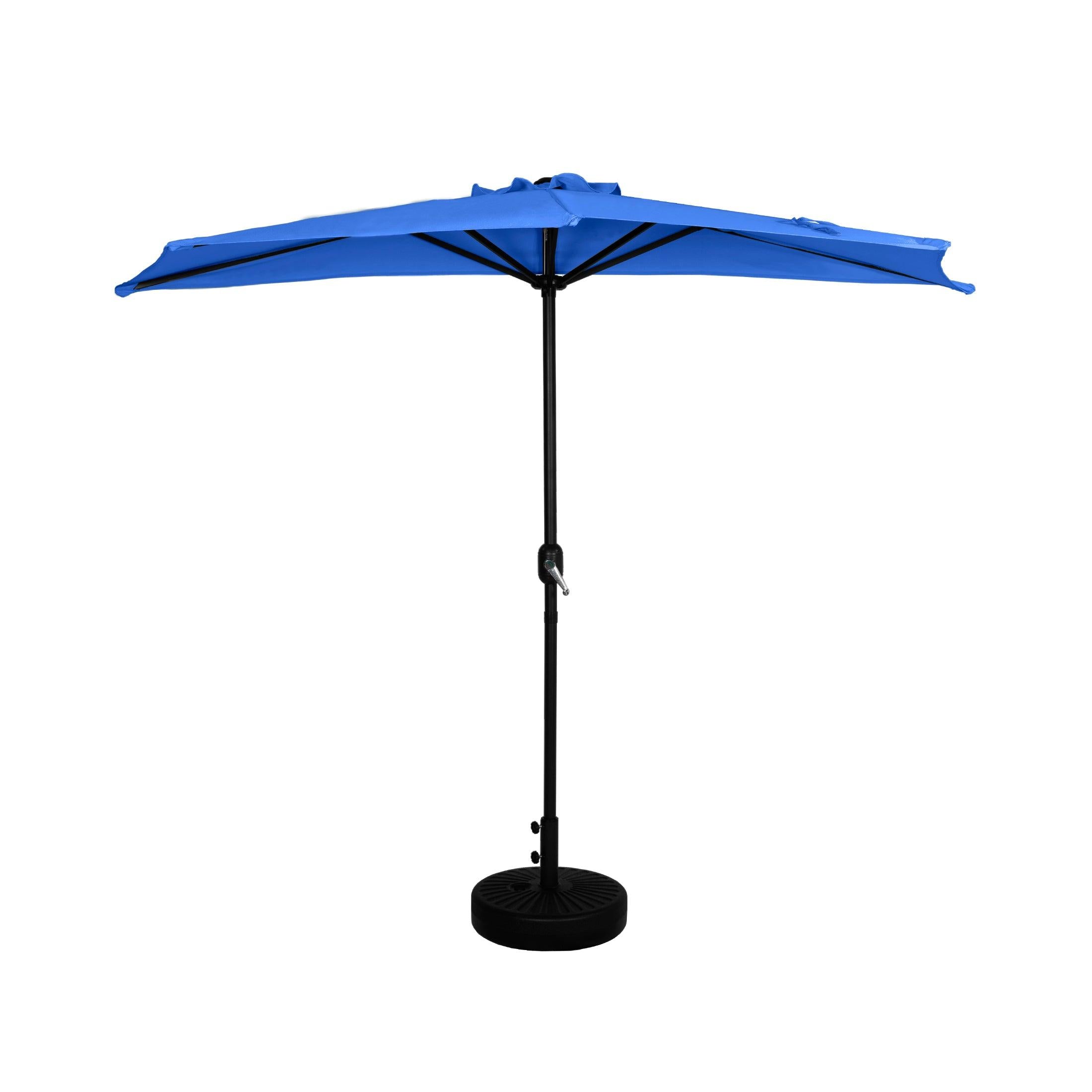 Easton 9 Ft Half Patio Umbrella with Black Round Plastic Base Included - Costaelm