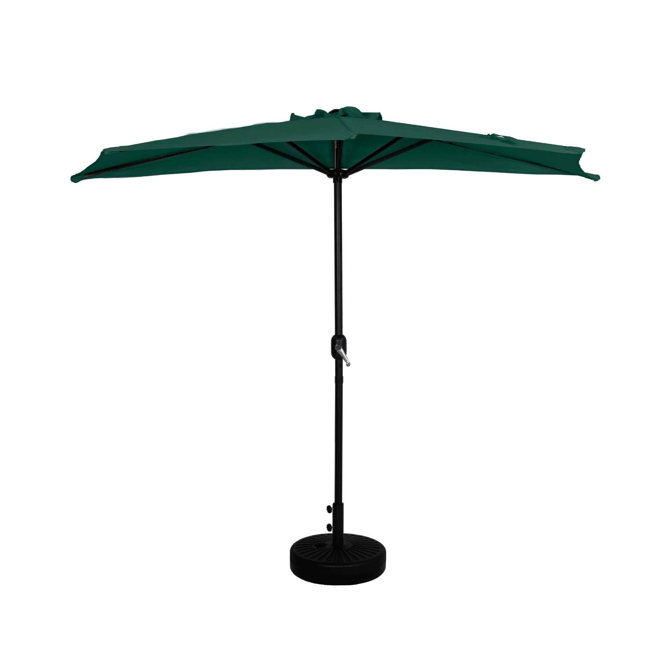 Easton 9 Ft Half Patio Umbrella with Black Round Plastic Base Included - Costaelm