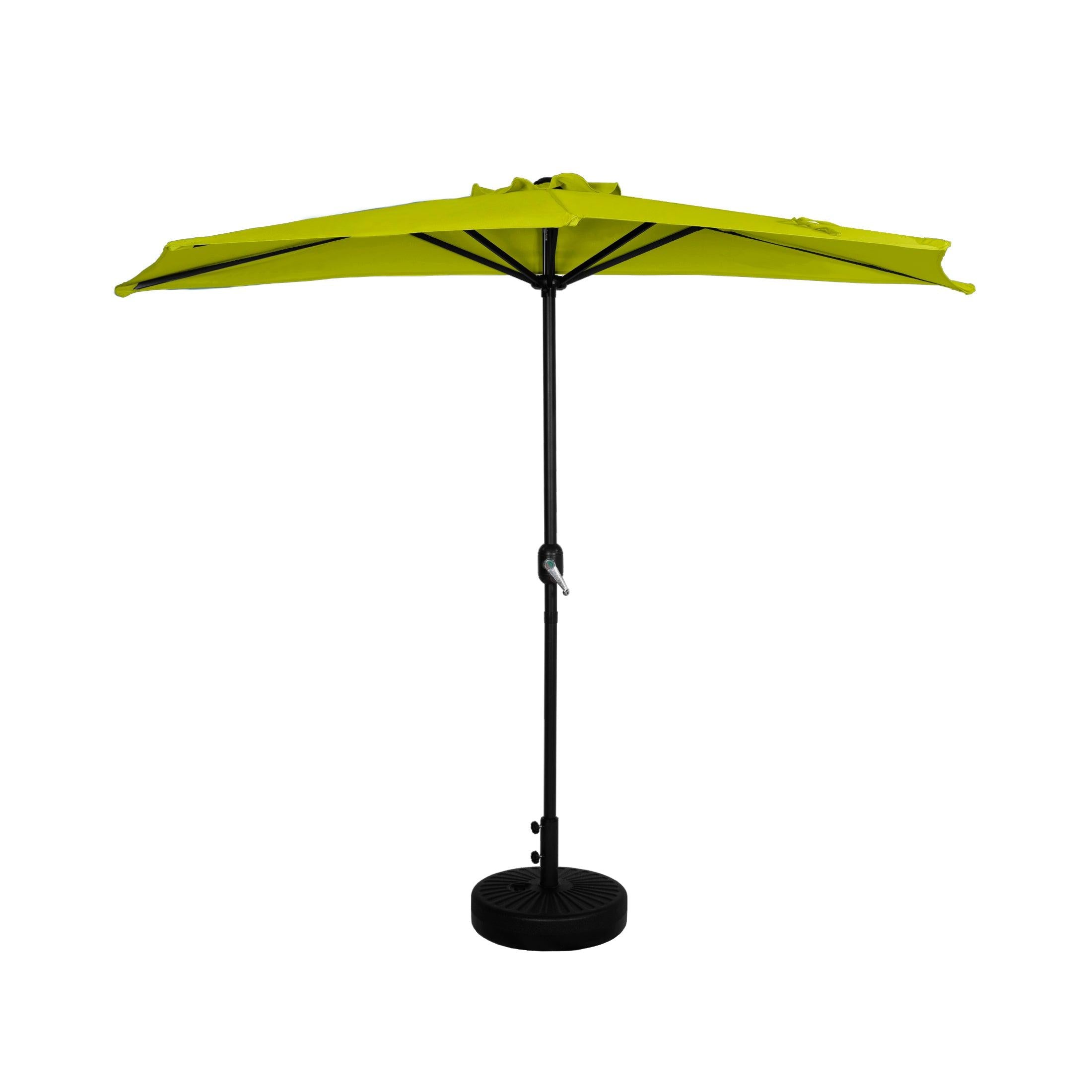 Easton 9 Ft Half Patio Umbrella with Black Round Plastic Base Included - Costaelm