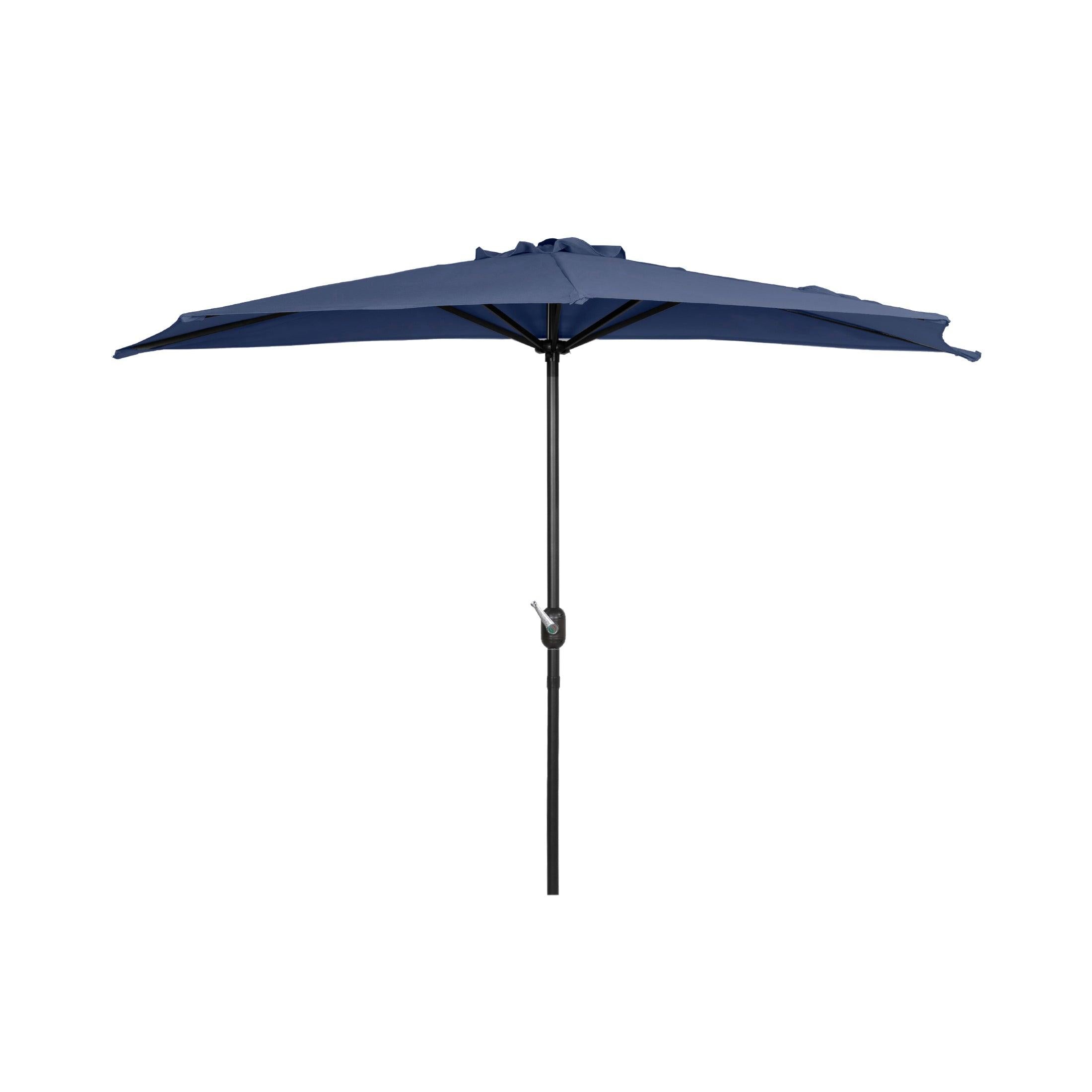 Easton 9 Ft Half Patio Umbrella with Black Round Plastic Base Included - Costaelm