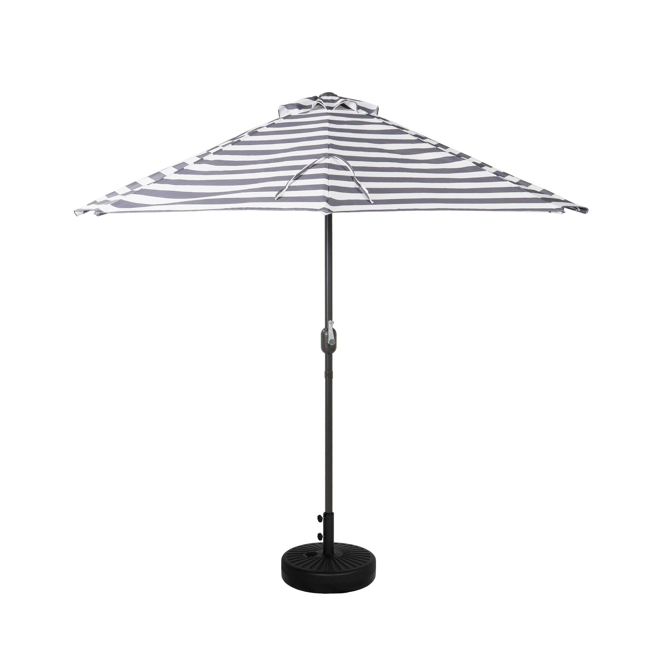 Easton 9 Ft Half Patio Umbrella with Black Round Plastic Base Included - Costaelm