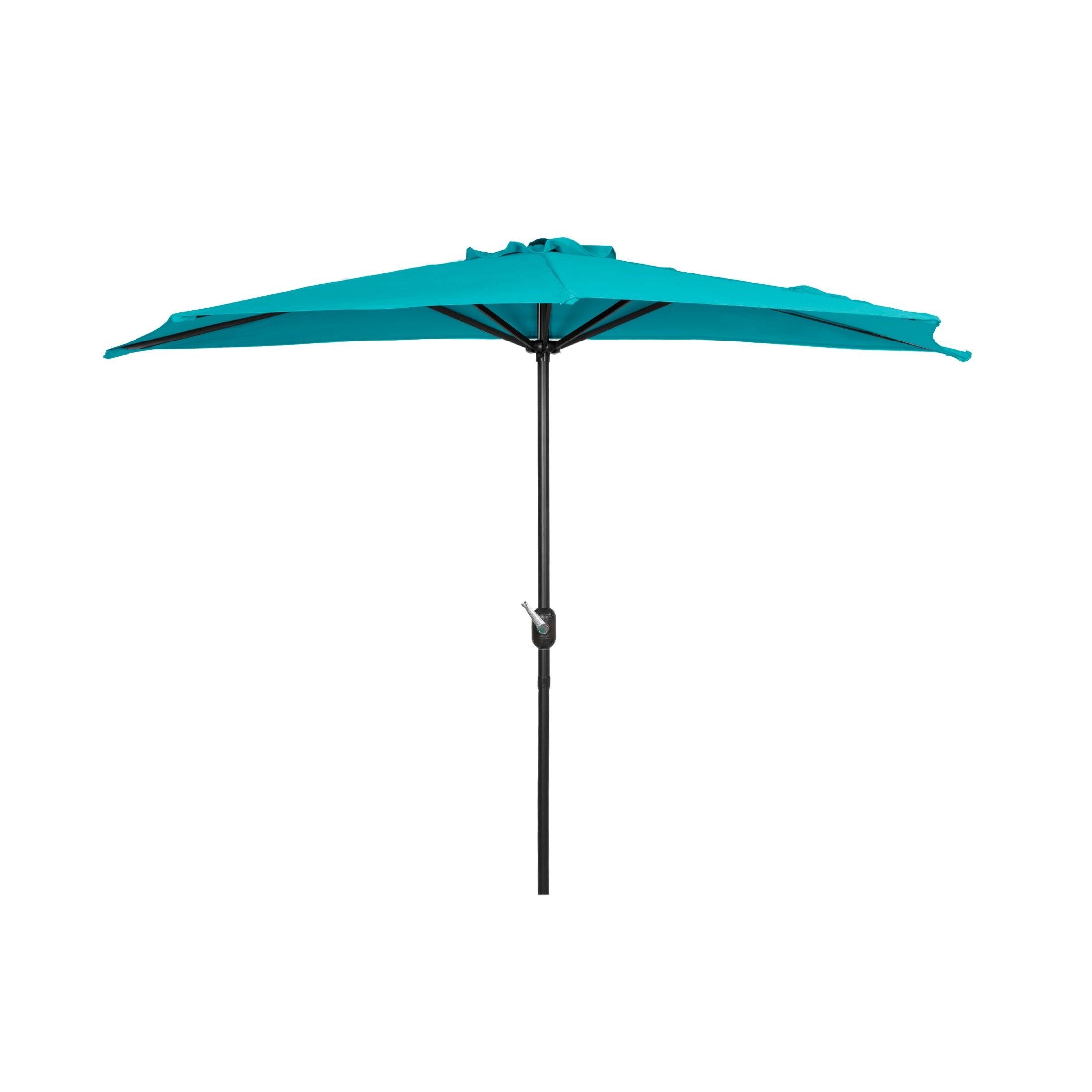 Easton 9 Ft Half Patio Umbrella with Black Round Plastic Base Included - Costaelm