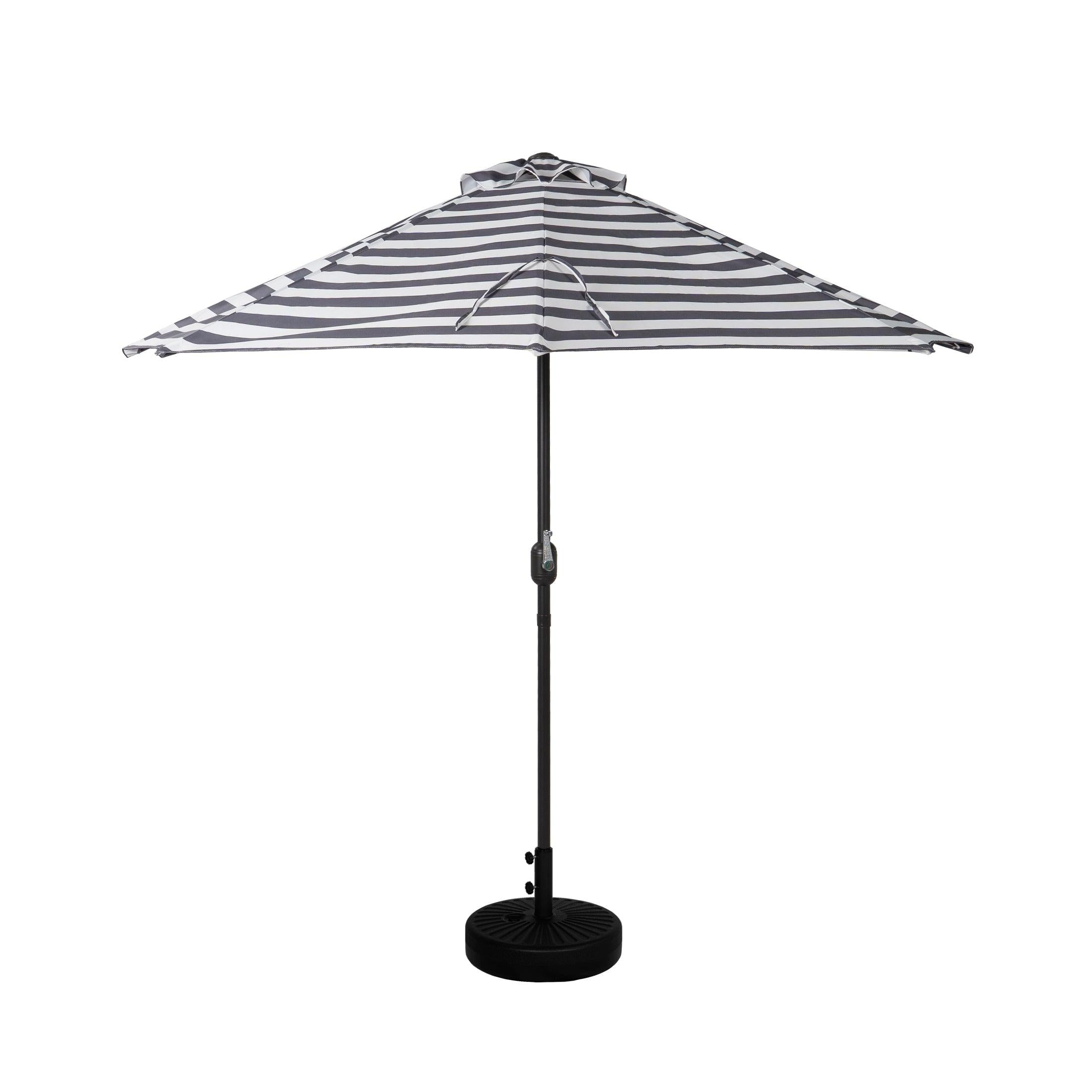 Easton 9 Ft Half Patio Umbrella with Black Round Plastic Base Included - Costaelm