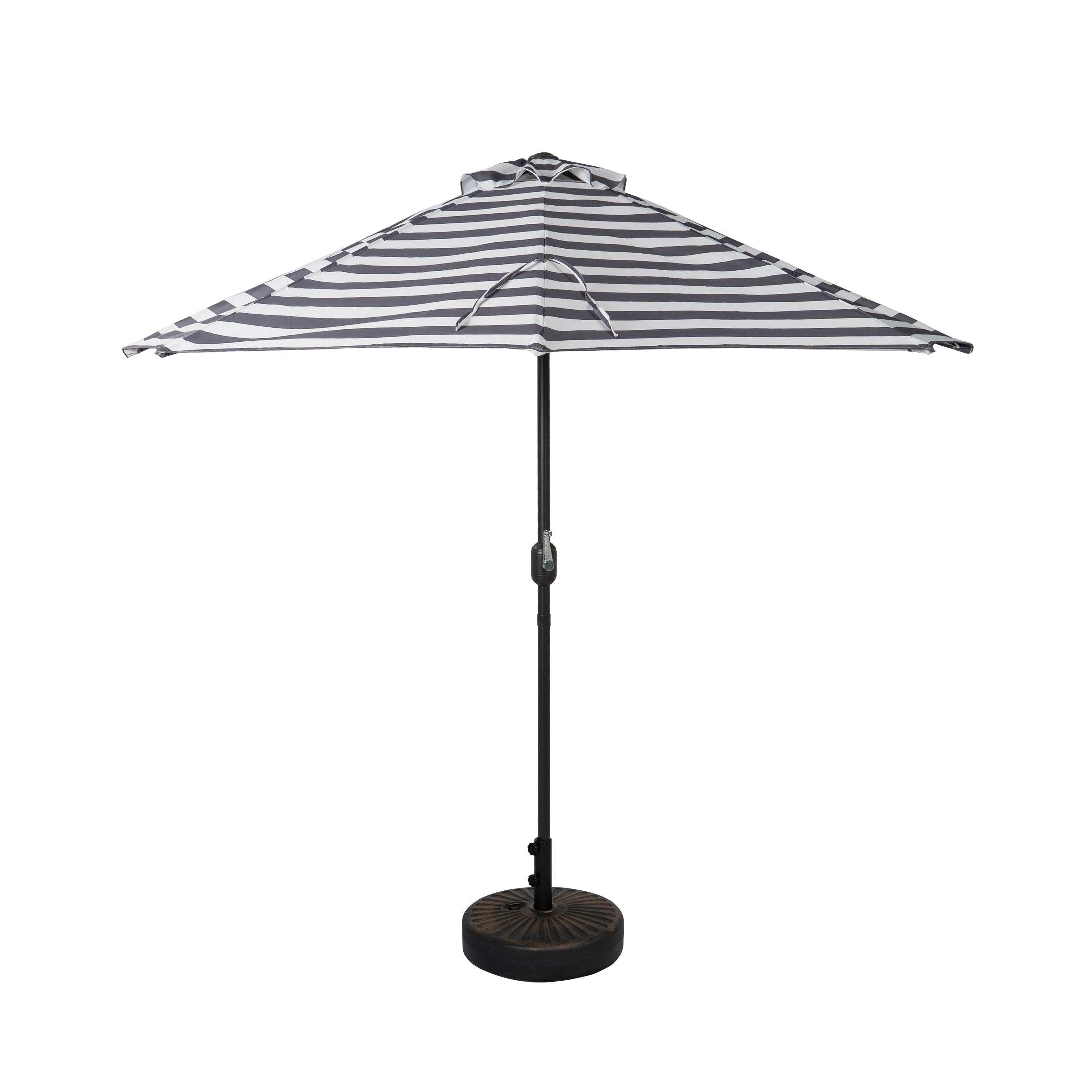 Easton 9 Ft Half Patio Umbrella with Bronze Round Plastic Base Included - Costaelm