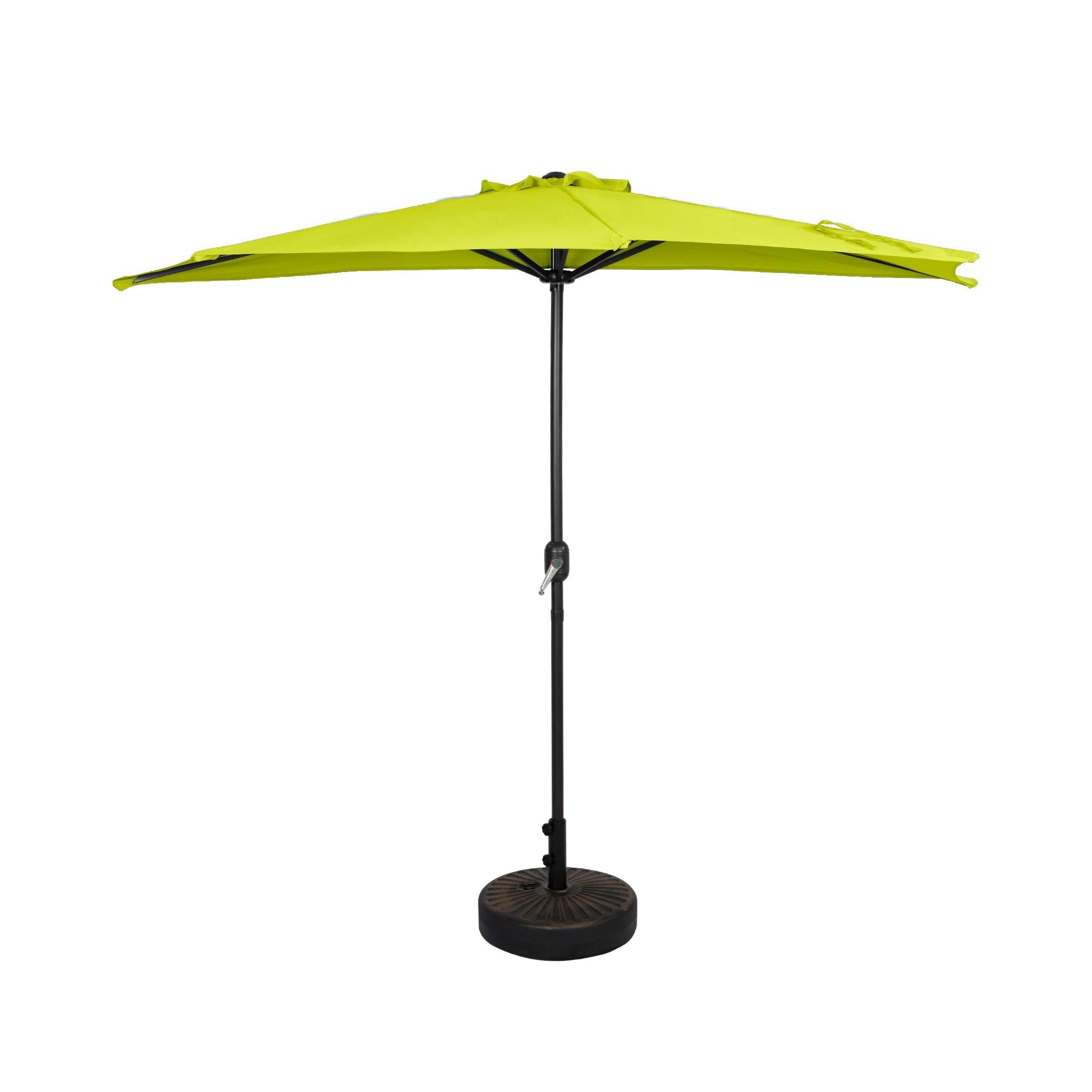 Easton 9 Ft Half Patio Umbrella with Bronze Round Plastic Base Included - Costaelm