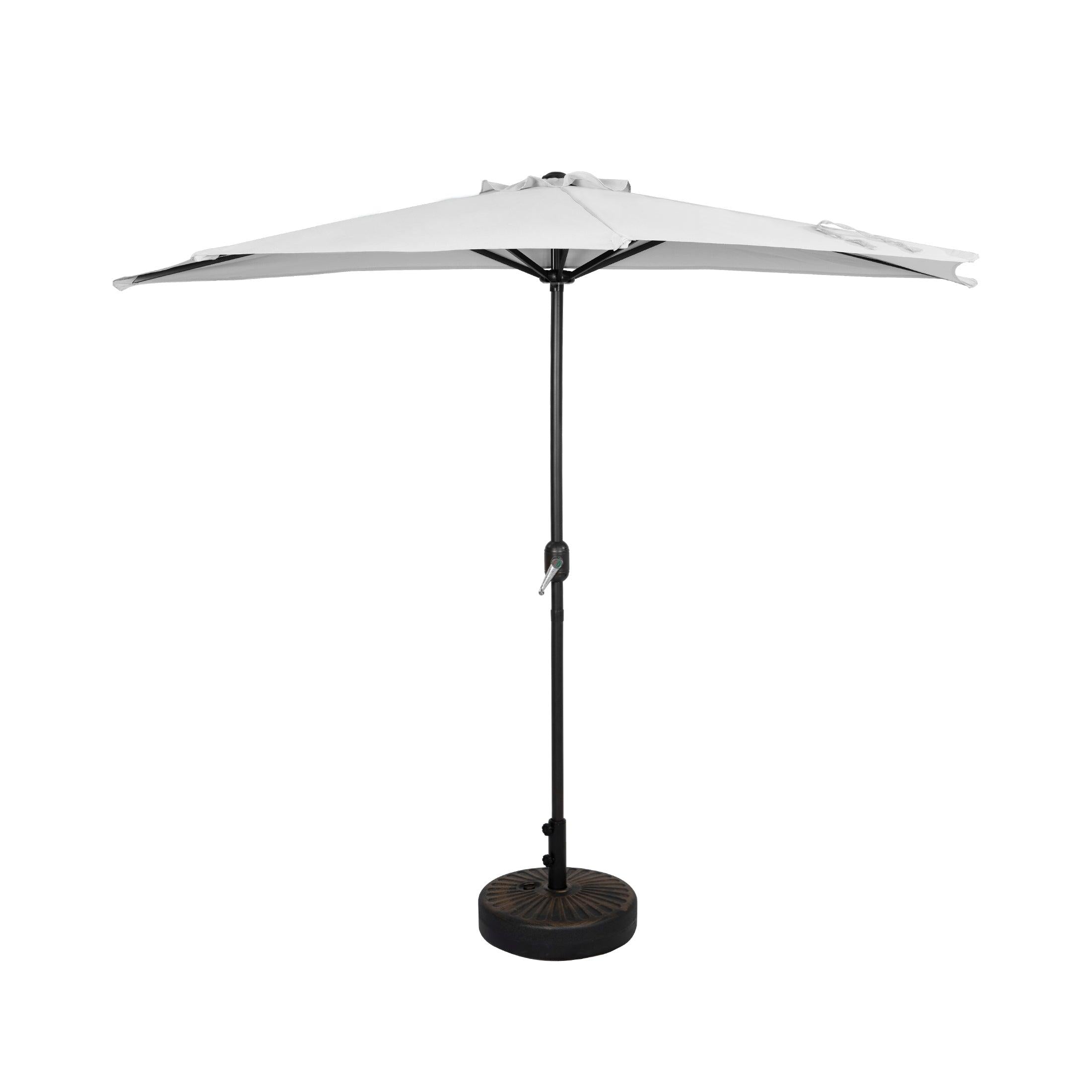 Easton 9 Ft Half Patio Umbrella with Bronze Round Plastic Base Included - Costaelm