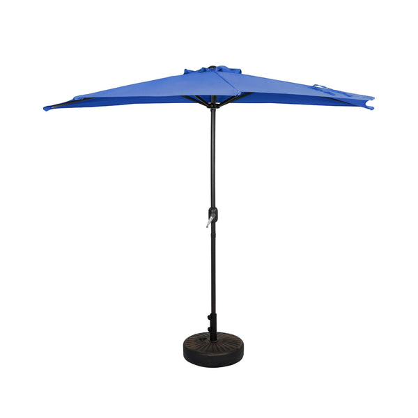 Easton 9 Ft Half Patio Umbrella with Bronze Round Plastic Base Included - Costaelm