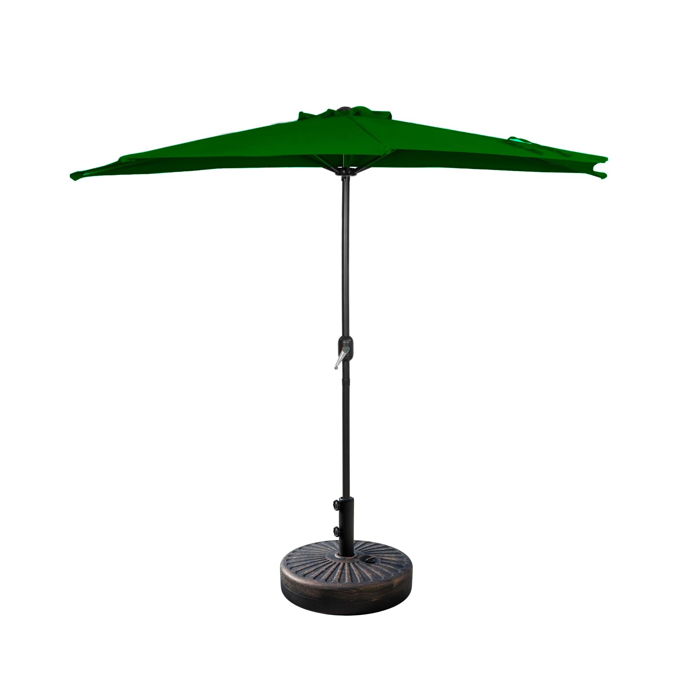 Easton 9 Ft Half Patio Umbrella with Bronze Round Plastic Base Included - Costaelm