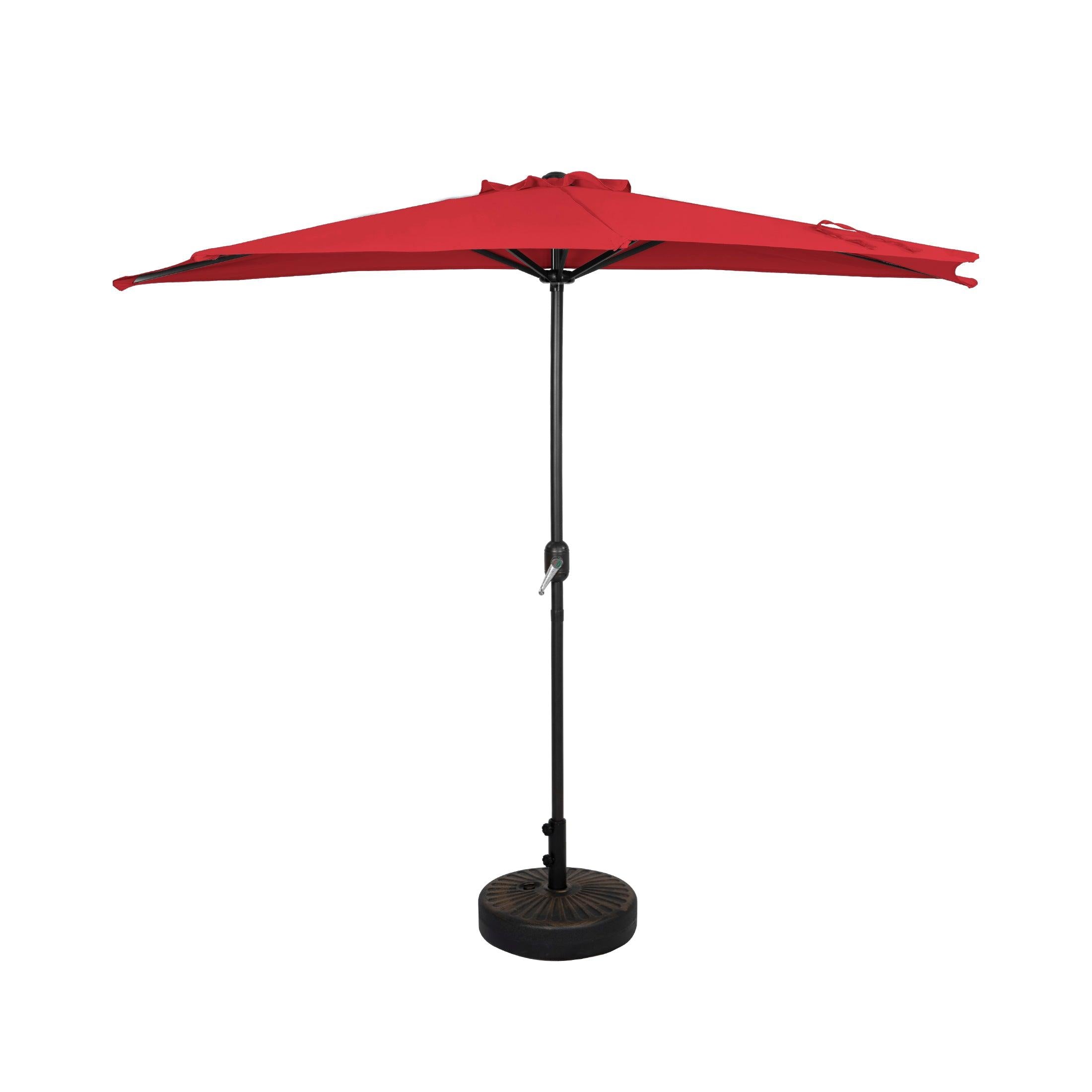 Easton 9 Ft Half Patio Umbrella with Bronze Round Plastic Base Included - Costaelm