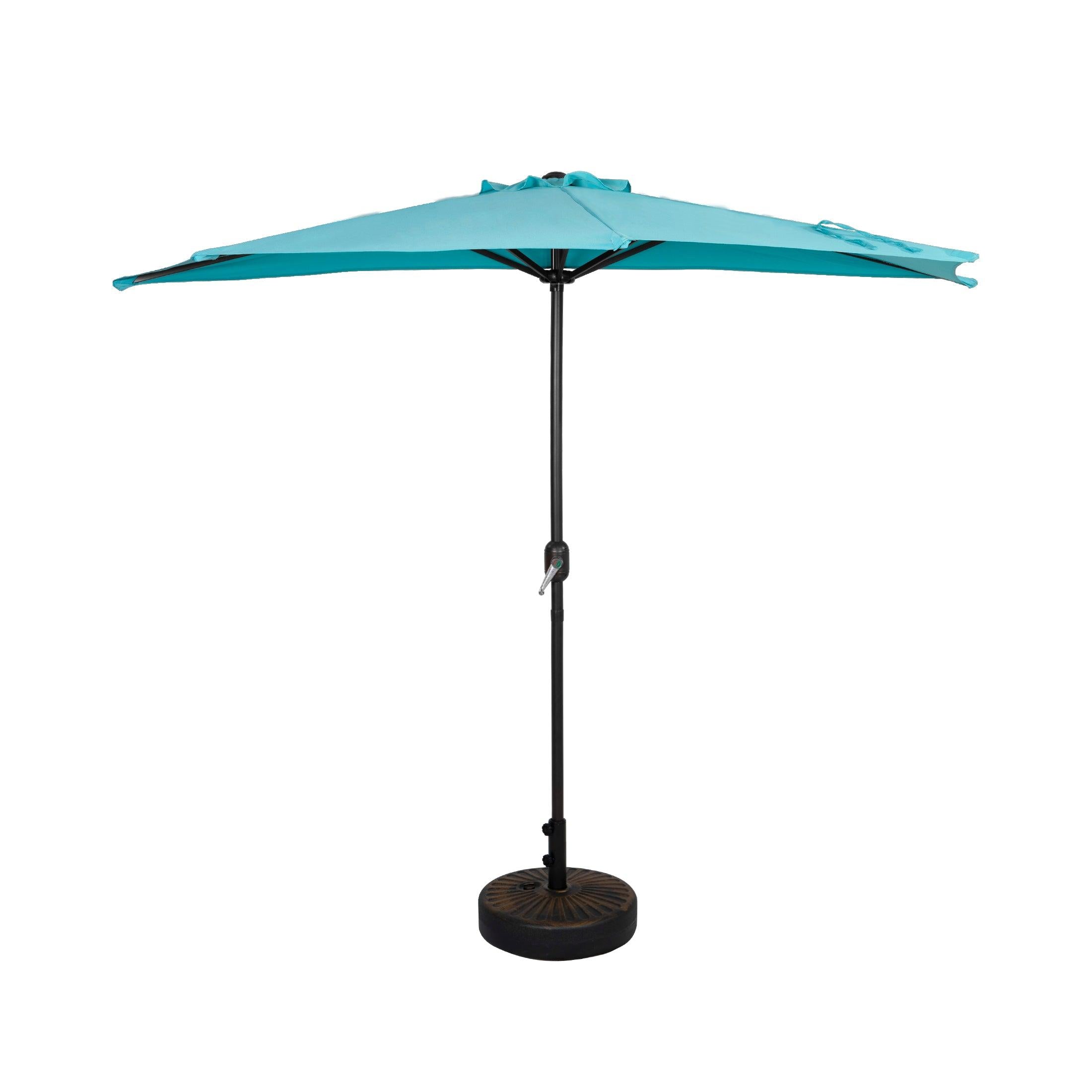 Easton 9 Ft Half Patio Umbrella with Bronze Round Plastic Base Included - Costaelm